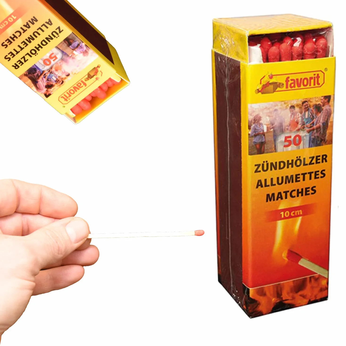 favorit Zapałki o długości 10 cm, 100 sztuk – dobra i korzystna cenowo, podpałka do pieca, podpałka do węgla, podpałka do grilla, ekologiczna – 1242 (2)