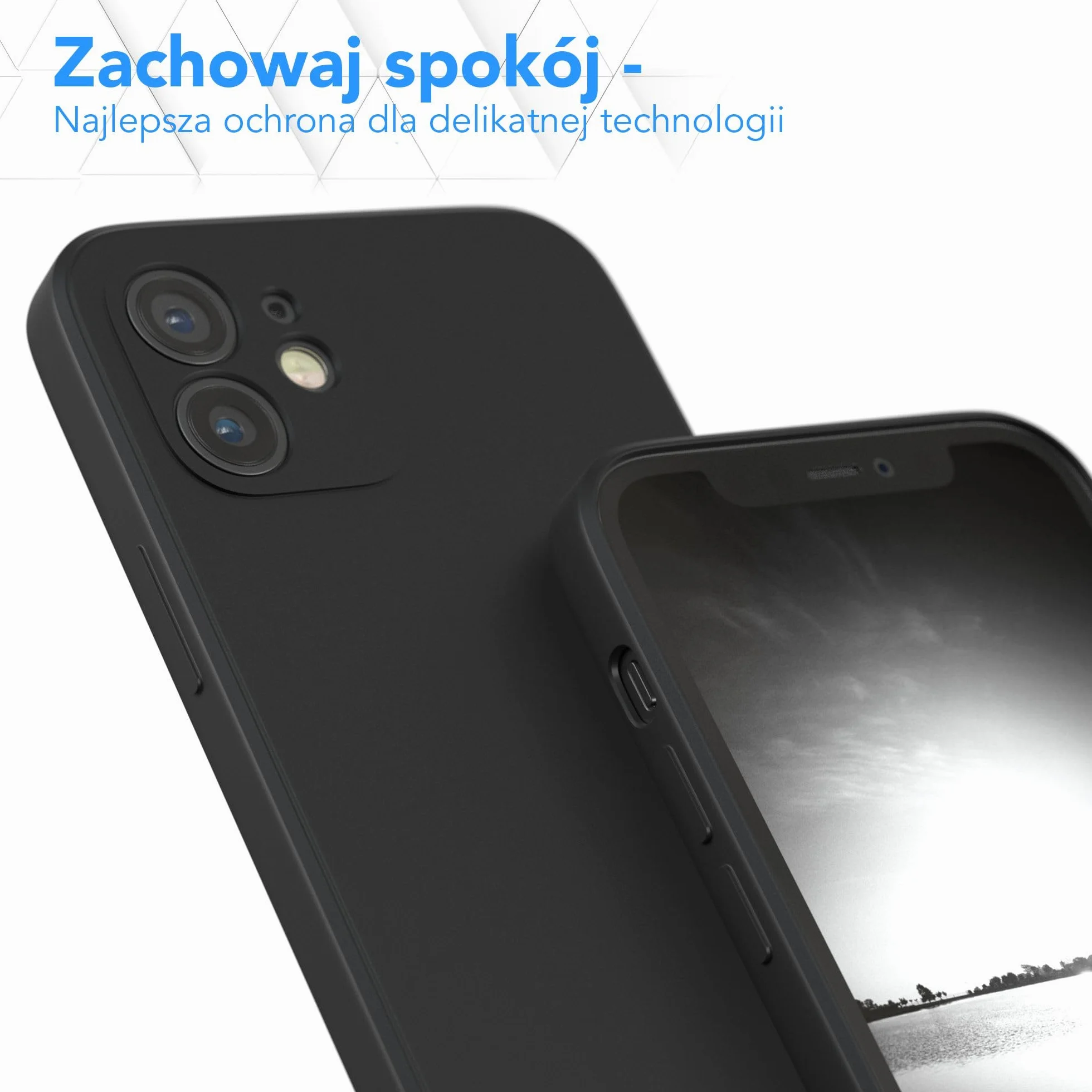 EAZY CASE - Silikonowe etui na telefon iPhone 12 Soft, wstrząsoodporne etui na telefon Etui ochronne z ochroną aparatu Cienka warstwa ochronna Premium TPU Bumper na telefon w Czarny