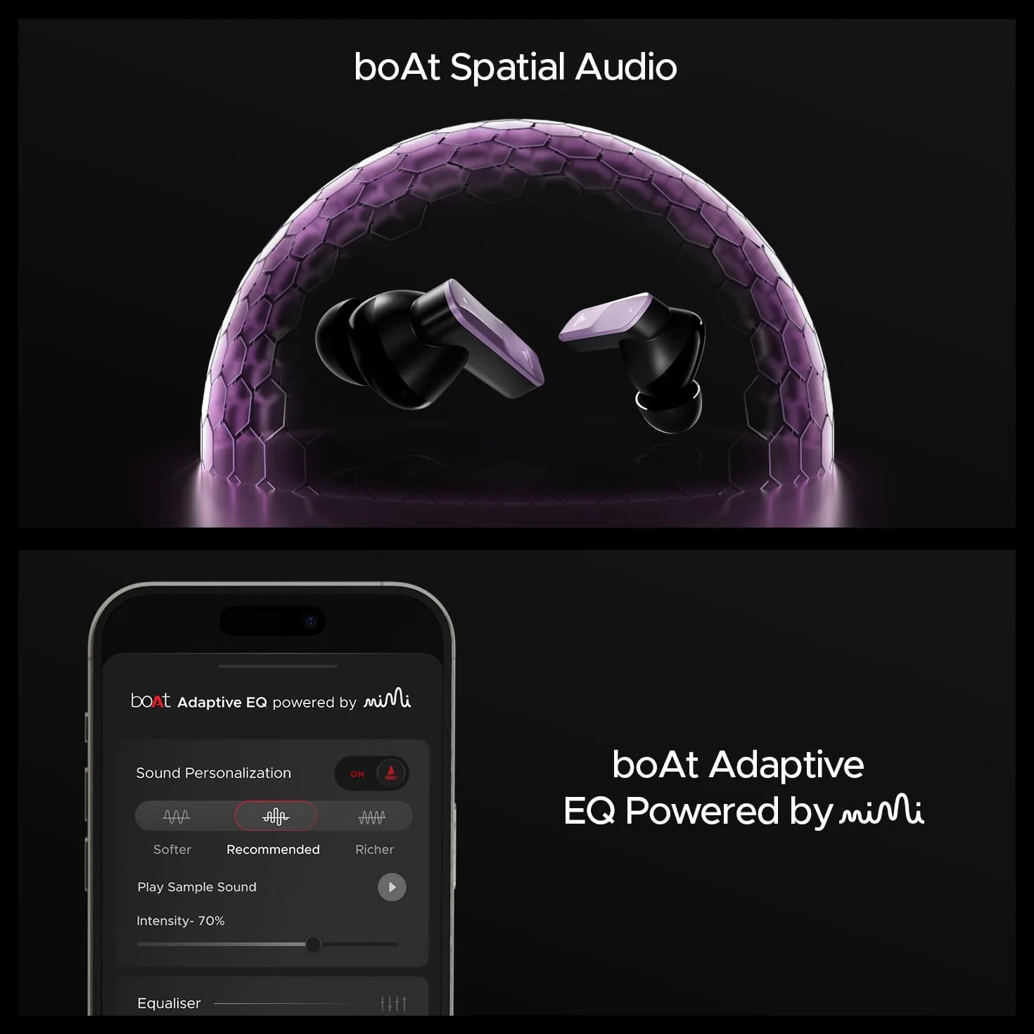 boAt Nirvana X TWS, podwójne sterowniki Knowles, Hi-Res Audio LDAC, obsługa aplikacji, 4 mikrofony ENx, podwójna para, dźwięk przestrzenny, szybkie ładowanie, słuchawki douszne Bluetooth