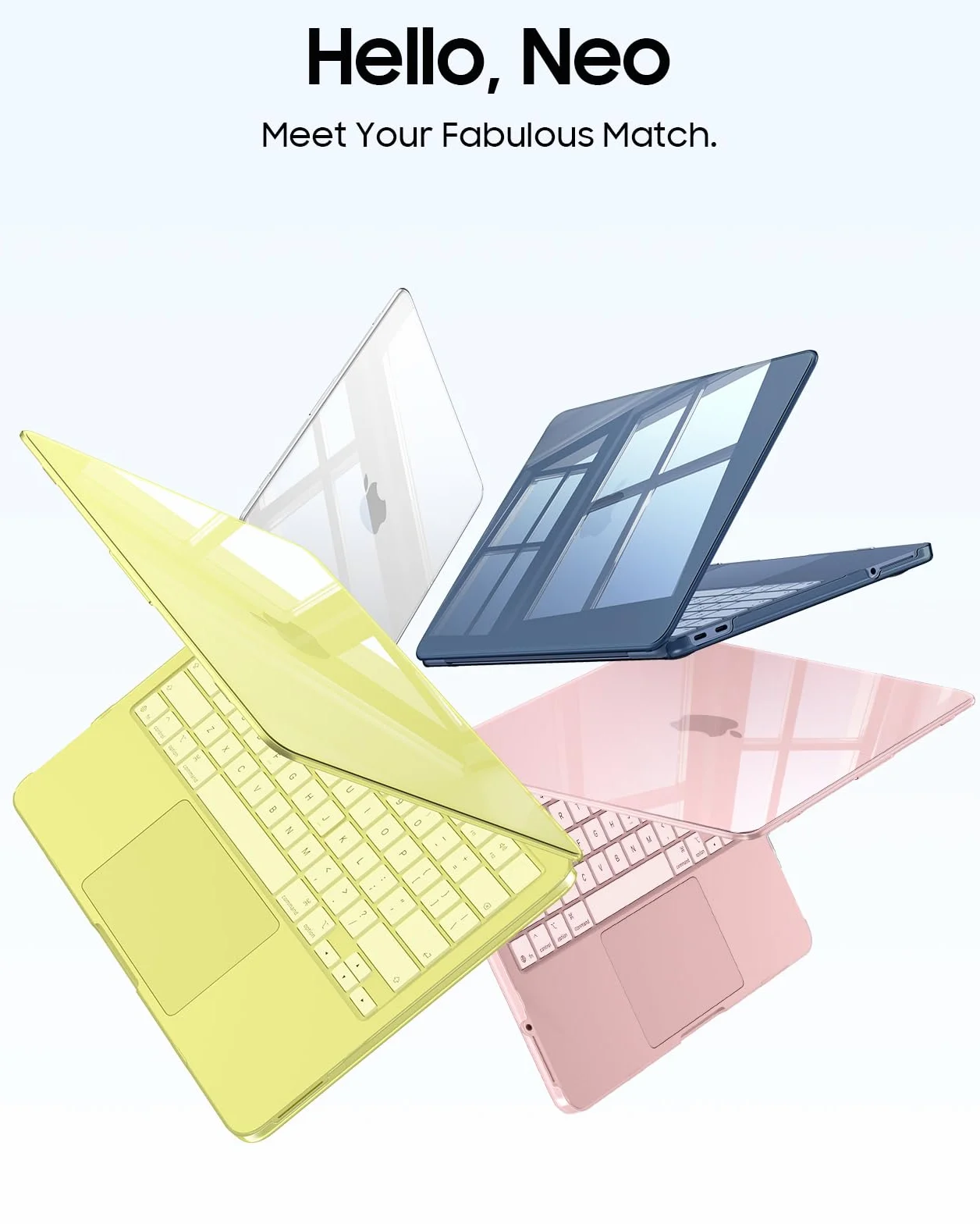 FINTIE Etui Kompatybilny z MacBook Neo 13 cali A3404 z Chipem A18 Pro 2026, Ultracienkie Przezroczysta Twarde Etui Ochronne, Przezroczysty