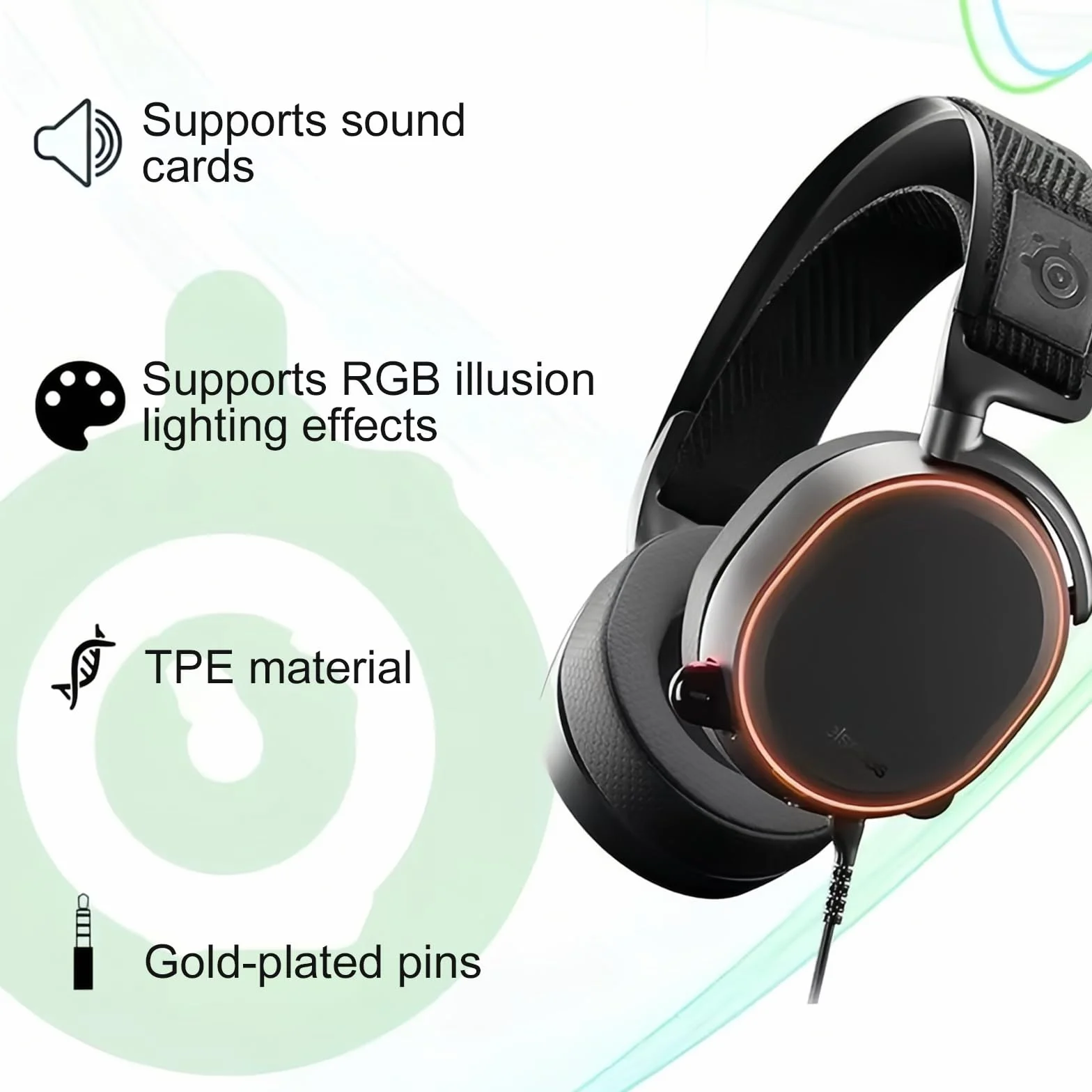 SteelSeries Arctis 3 5 7 Pro Wymienny kabel audio 1,5 m czarny