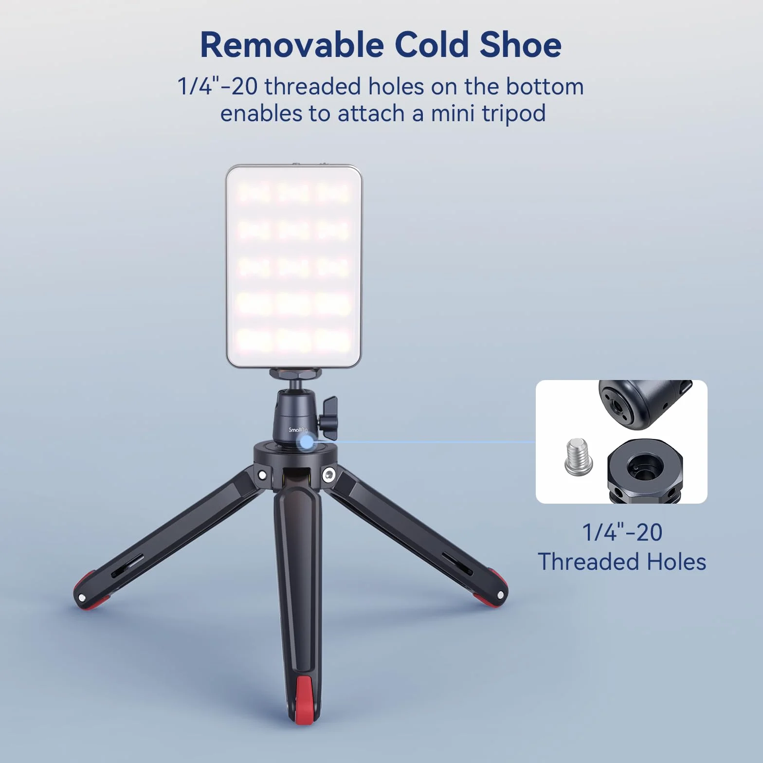 SMALLRIG mini Ball Head Minigłowica Kulowa (2 sztuki) ze śrubą 1/4" i Zdejmowanym Uchwytem na Stopkę, Aluminiowa Głowica Statywu Obracana o 360 Stopni do Statywów, maks. Obciążenie 1,5kg - 2948B