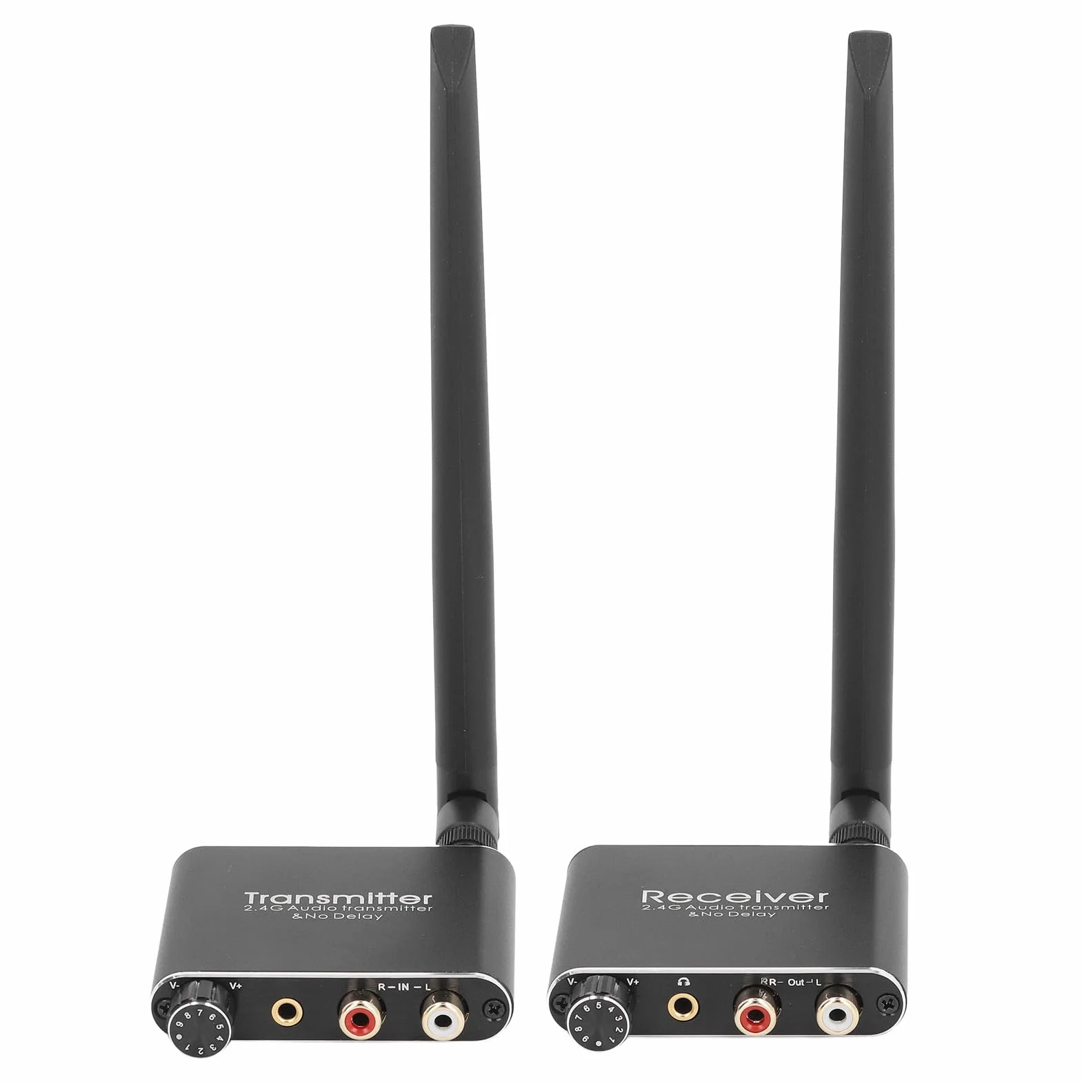 Bezprzewodowy Nadajnik-odbiornik Audio 2,4G, Bezprzewodowy Adapter Golvery, Wyjście Wejściowe3,5 Mm, Zestaw Nadajnika i OdbiornikaDalekiego Zasięgu, Krótki Czas Oczekiwania