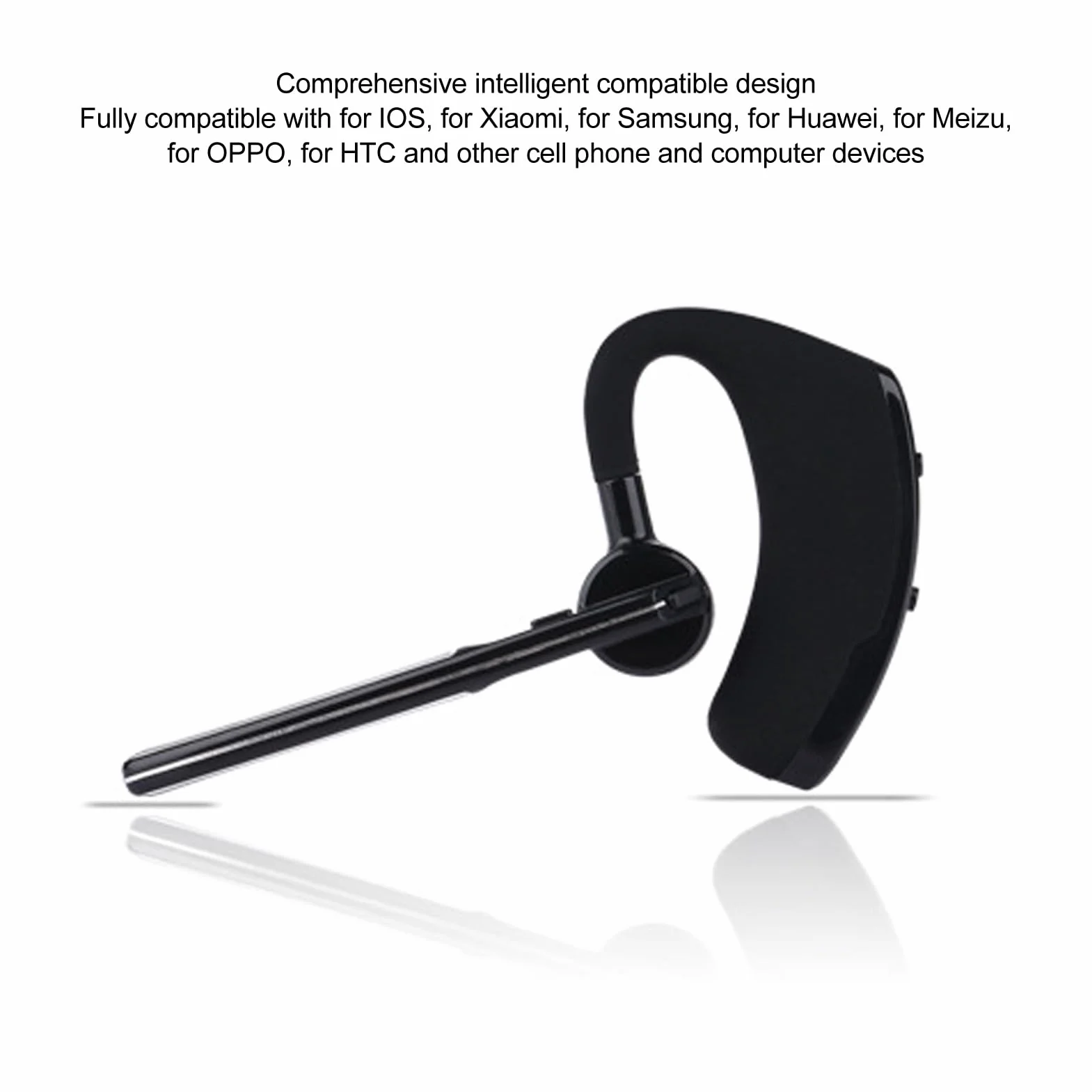 Słuchawki Bluetooth, bezprzewodowy zestaw głośnomówiący z mikrofonem, redukcja szumów, pojedyncze ucho, zestaw słuchawkowy Bluetooth, do telefonu, biznesu, biura, telefonu komórkowego