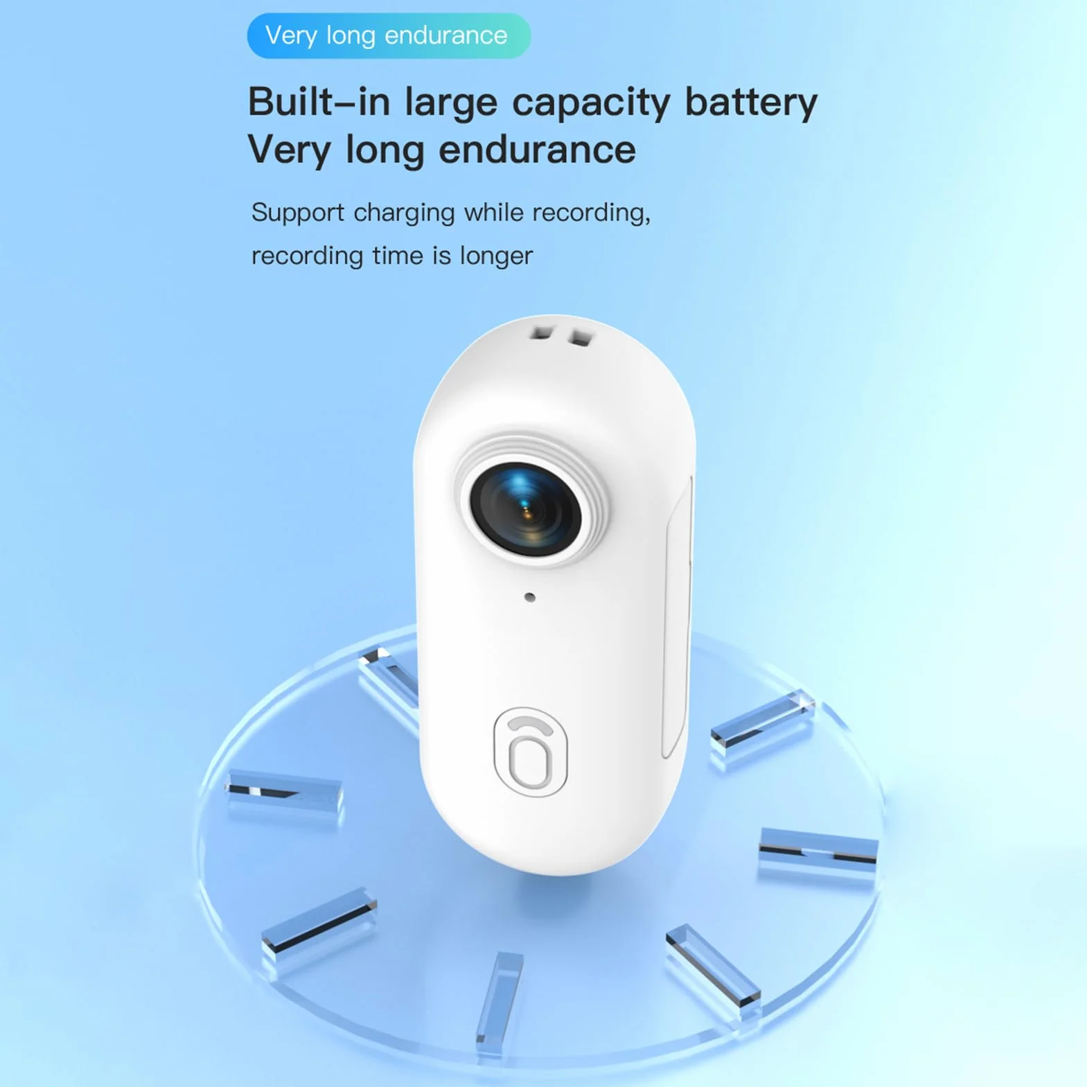 Andoer Mini kamera sportowa 1080p, mała kamera sportowa WiFi, szerokokątny obiektyw 120°, wbudowana bateria z przewodem magnetycznym, klips tylny, wodoszczelna obudowa, akcesoria do montażu kart TF 32