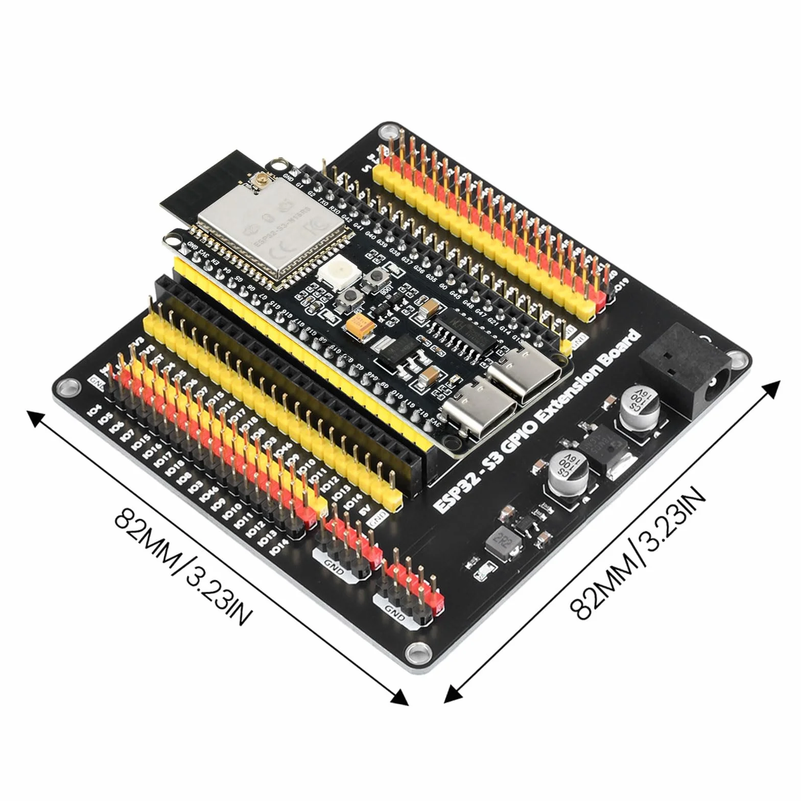 diymore do modułu ESP32-S3 DevKitC-1 N16R8, tablica rozszerzeń do tablic programistycznych do ESP32 S3 1-N16R8 tablica rozwojowa z WiFi, Bluetooth 5.0, antena USB C z możliwością podłączenia