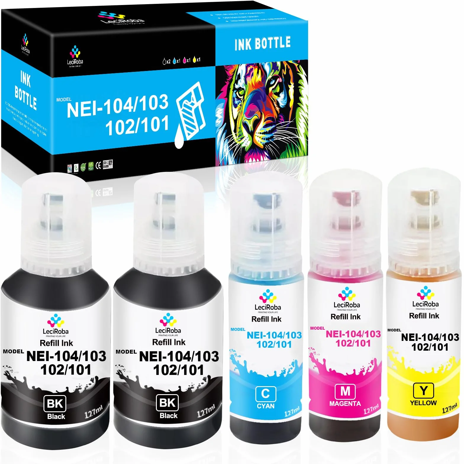 LeciRoba E-104 do epson 104 103 102 Ecotank Multipack use with ET-2710 ET-2711 ET-2712 ET-2714 ET-2715 ET-2720 ET-2726 ET-2810 ET-2815 ET-2720 ET-2726 ET-2810 ET-2815 ET-2815 ET-27820 E T-2821 ET-2826