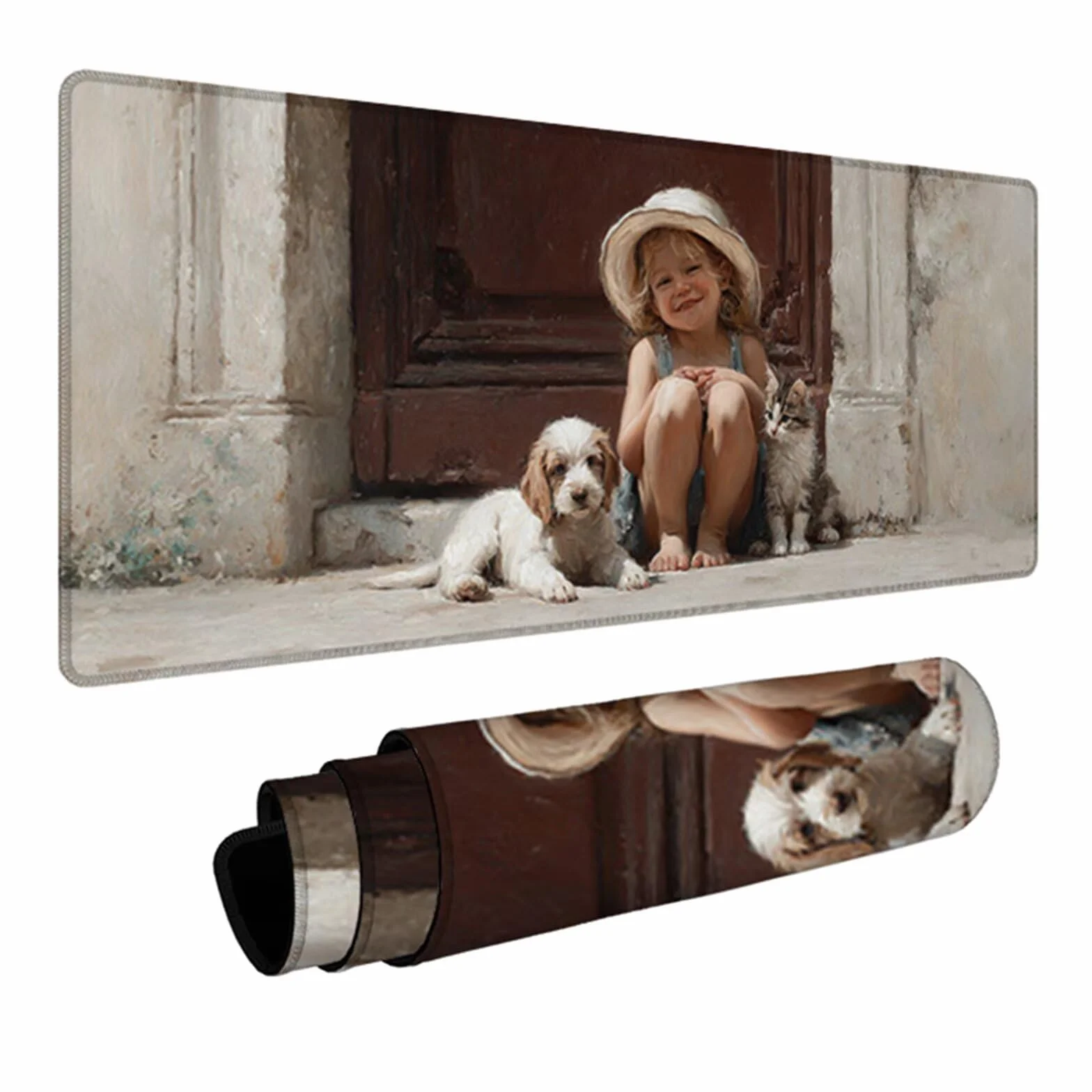 Podkładka pod mysz dla psa XXL, duża podkładka pod biurko 1600 x 800 x 3 mm dla kota, podkładka pod mysz o wysokiej precyzji i szybkości, mata biurowa z gumową podstawą, akcesoria do gier na komputer
