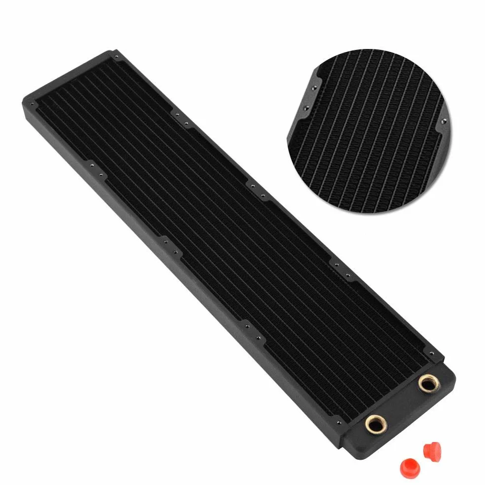 Miedziany grzejnik 480 mm, gwint G1/4, miedziany, chłodzenie wodą, chłodzenie wodą, wymiennik ciepła do PC, chłodzenie wodą (480 mm)