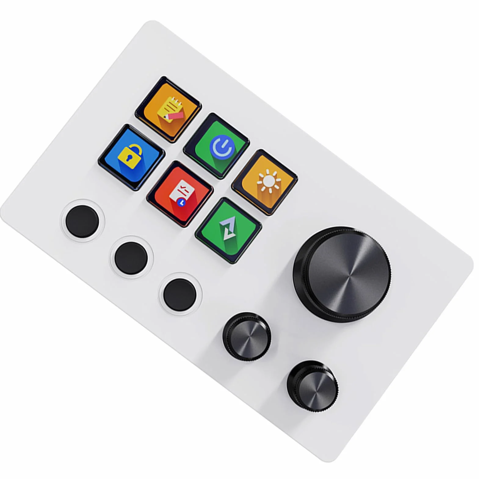 Konfigurowalny Kontroler Strumienia z 6 Klawiszami LCD 3 Pokrętła 3 Przyciski Scen, Klawiatura Makro Interfejs Typu C do Strumieniowego Przesyłania Gier i Sterowania Multimediami (WHITE)