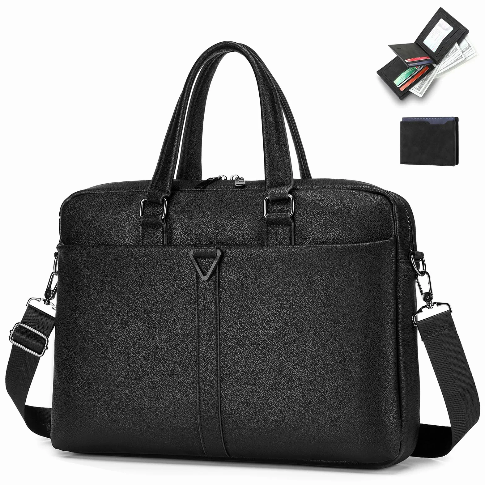SPAHER Torba na Laptopa 15,6 Cala ze Skóry PU z Portfel Męska Teczka Skórzana z Przegrodą na Laptopa Torba Listonoszka Biznesowa Torba na Ramię dla Mężczyzn i Kobiet do Szkoły i Pracy