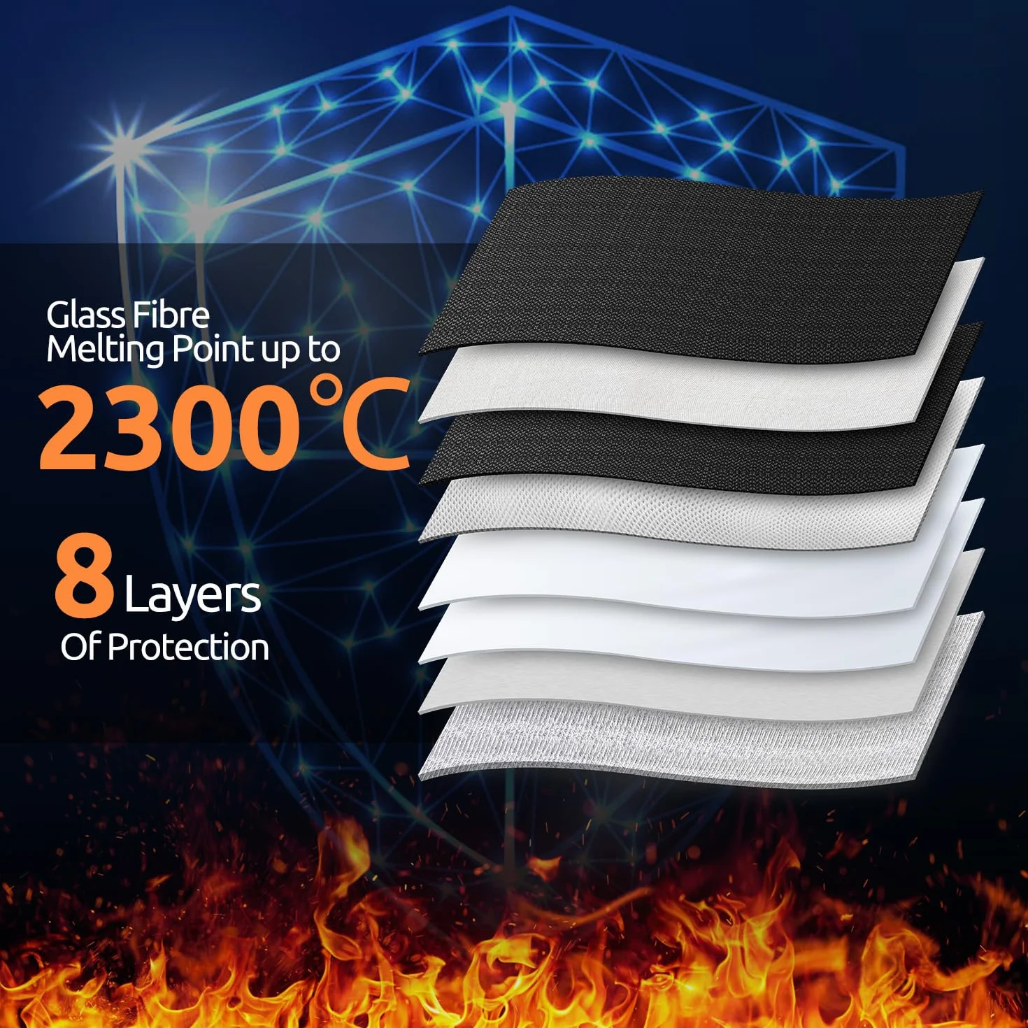 JASCOPRO Torba na baterie ognioodporna do 1400°C, bezpieczna torba Lipo wodoodporna przeciwwybuchowa, 41 x 13 x 14 cm (M)