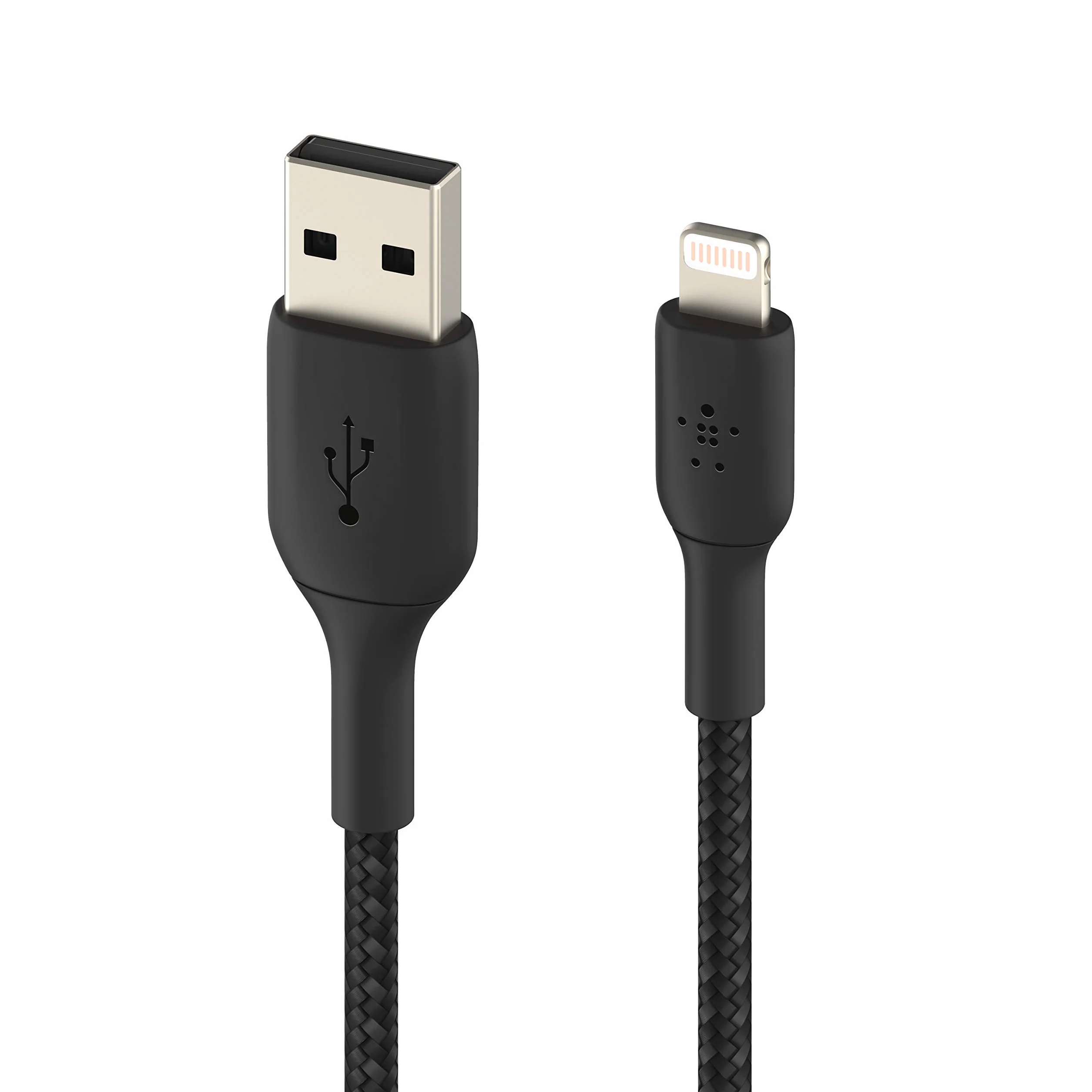 Belkin pleciony kabel Lightning (Boost Charge Lightning/kabel USB do iPhone'a, iPada, AirPods) kabel do ładowania iPhone'a z certyfikatem MFi, pleciony kabel Lightning na USB-A, (1 m, czarny)