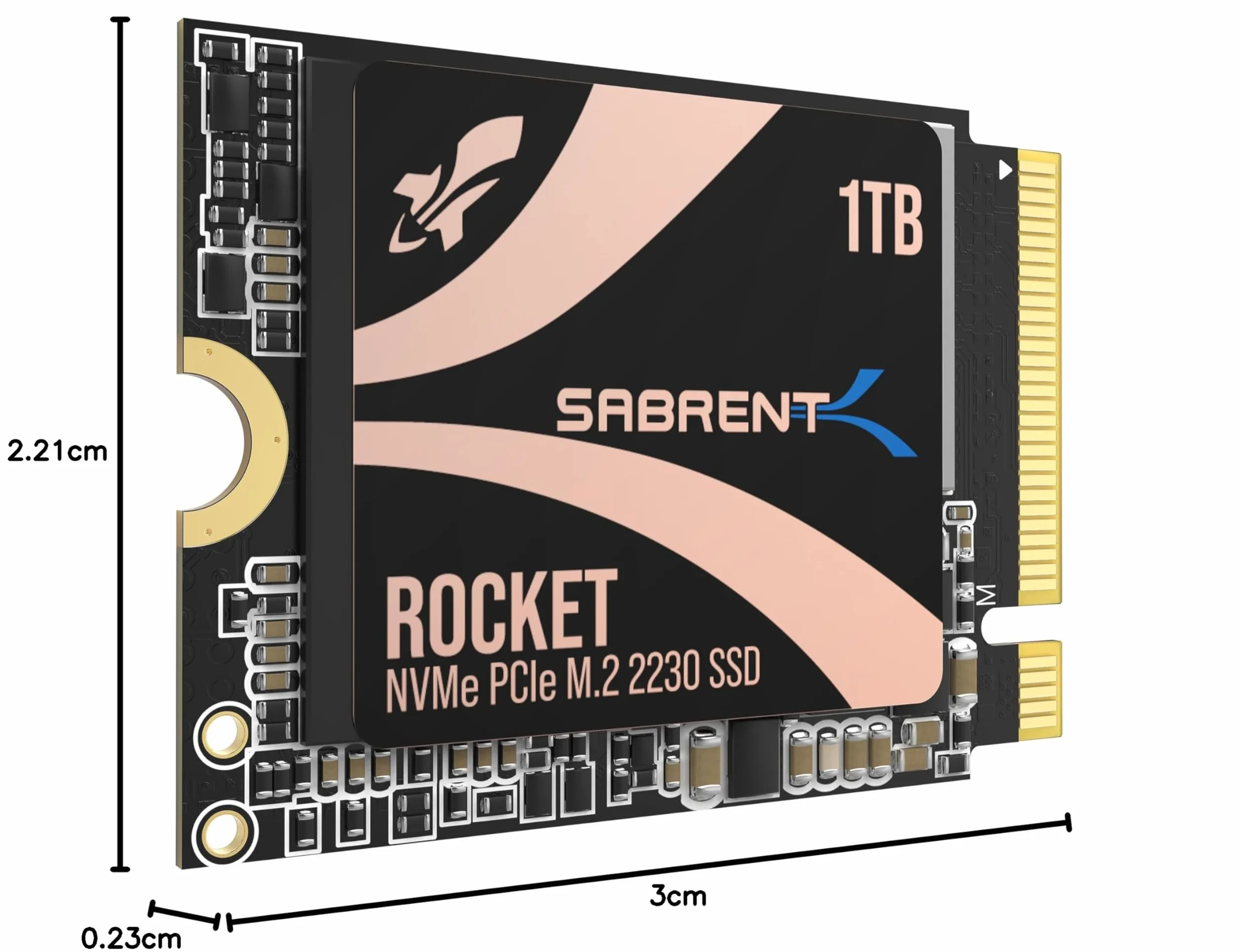 Sabrent Rocket SB-2130-1TB Dysk Ssd, Czarny, 1 TB