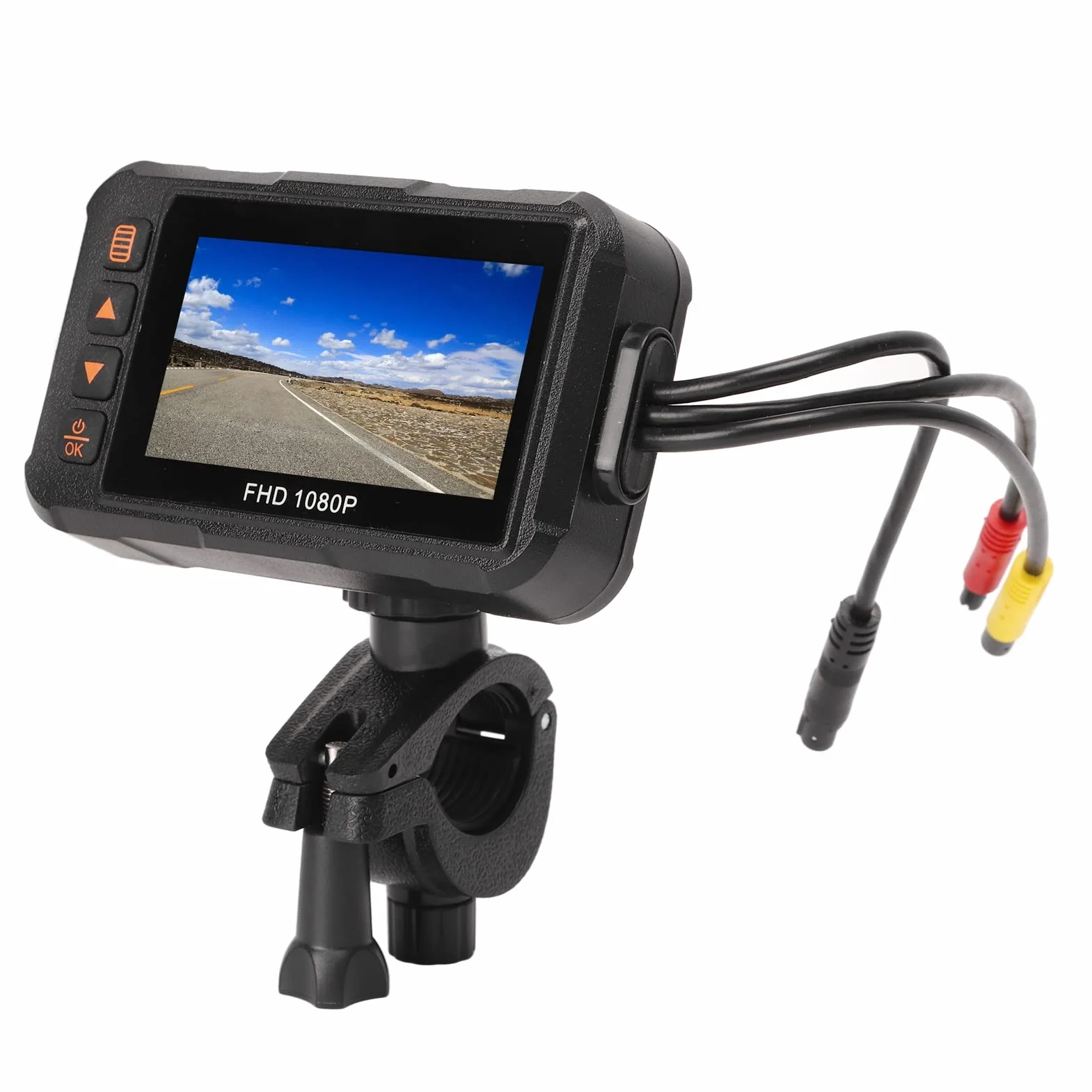 Rejestrator Motocyklowy, 3-calowa Kamera na deskę rozdzielczą Motocykla 1080P Przedni Tylny Rejestrator Wideo Rejestrator Jazdy Nagrywanie w Pętli Nagrywanie Czujnika G Monitorowanie Parkowania