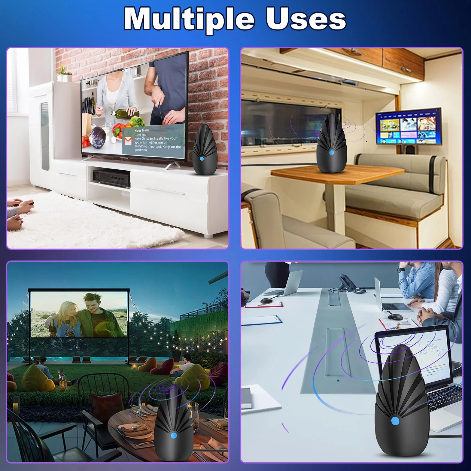 Antena DVB-T/DVB T2, antena DVBt2 z wewnętrznym wzmacniaczem (600+Km), antena TV 2025 ze wzmacniaczem sygnału, odpowiednia do 4K 1080p i wszystkich urządzeń TV, kabel koncentryczny o długości 10 m