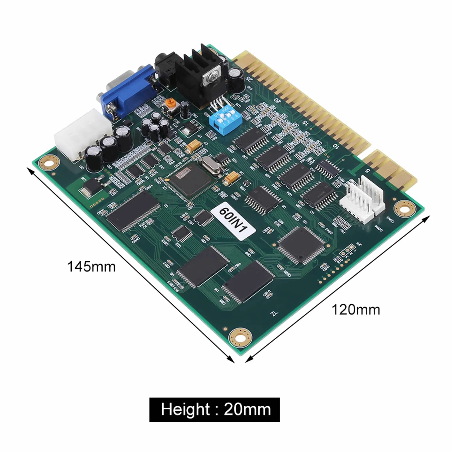 Klasyczna Wielokadowa Płytka PCB 60 w 1 z Nowym Systemem Oszczędzania Punktów, Obsługuje Monitory CGA/VGA dla Kolekcjonerów Gier