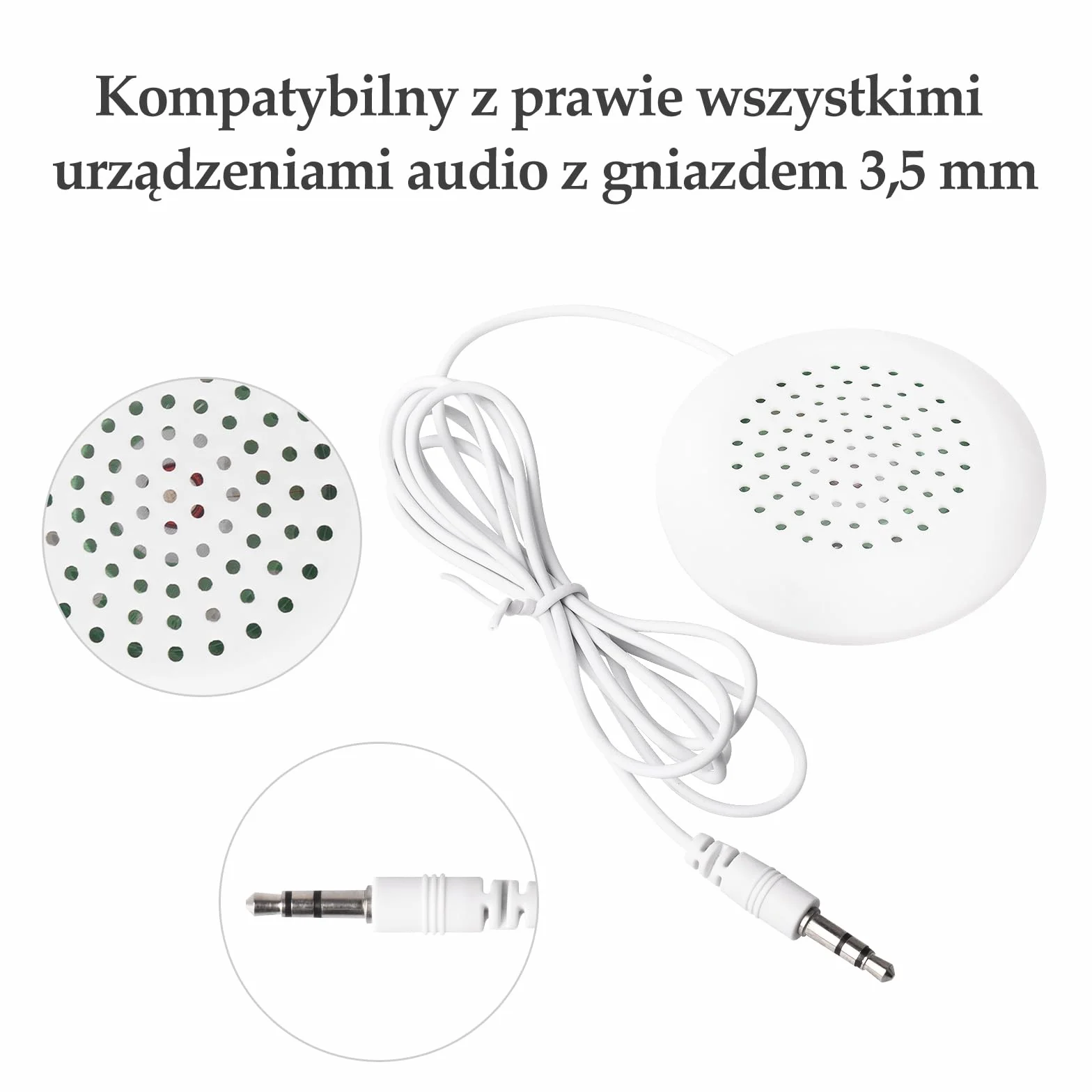 Głośnik stereo 3,5 mm mini HiFi DIY przenośny poduszkowy do MP3 MP4 CD telefonu (biały)