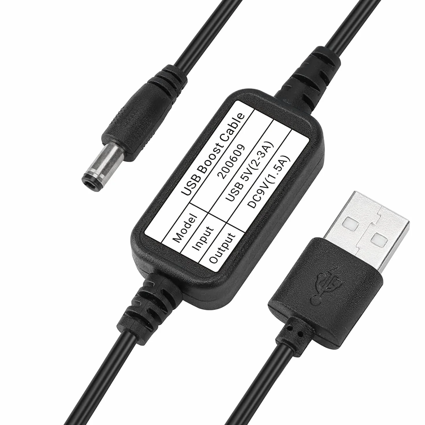 Kabel konwertera napięcia USB na 12 V DC (złącze 5,5 x 2,1 mm) – transformator i adapter zasilacza - kabel do ładowania 1,5 m (5 V-12 V)
