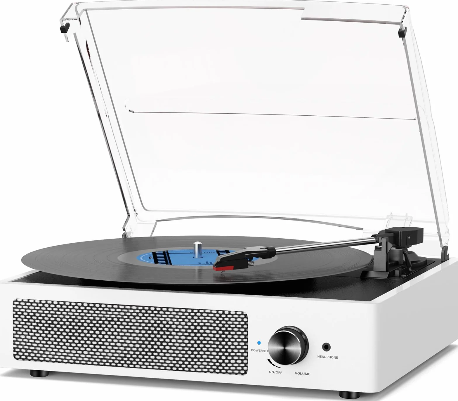 Odtwarzacz płyt winylowych z 2 głośnikami stereo, napędzany pasem, gramofony vintage, 3 prędkości, 3 rozmiary, bezprzewodowe odtwarzanie Bluetooth, wejście AUX, wyjście RCA, słuchawki, odtwarzacze
