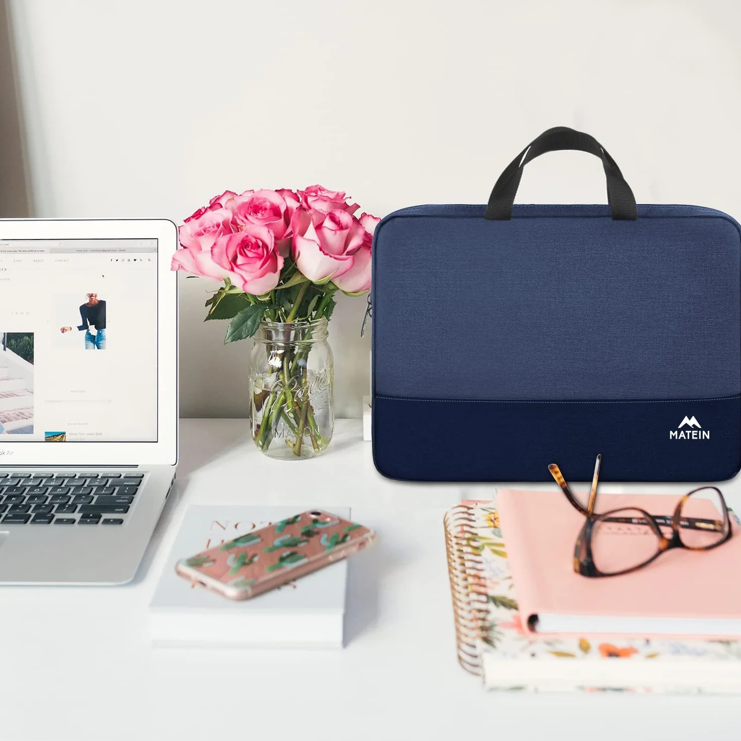 MATEIN Torba na laptopa 15,6 cala, wodoodporna torba ochronna na laptopa z uchwytem do laptopa laptopa notebooka, pokrowiec na laptopa do HP Dell Lenovo ASUS Acer