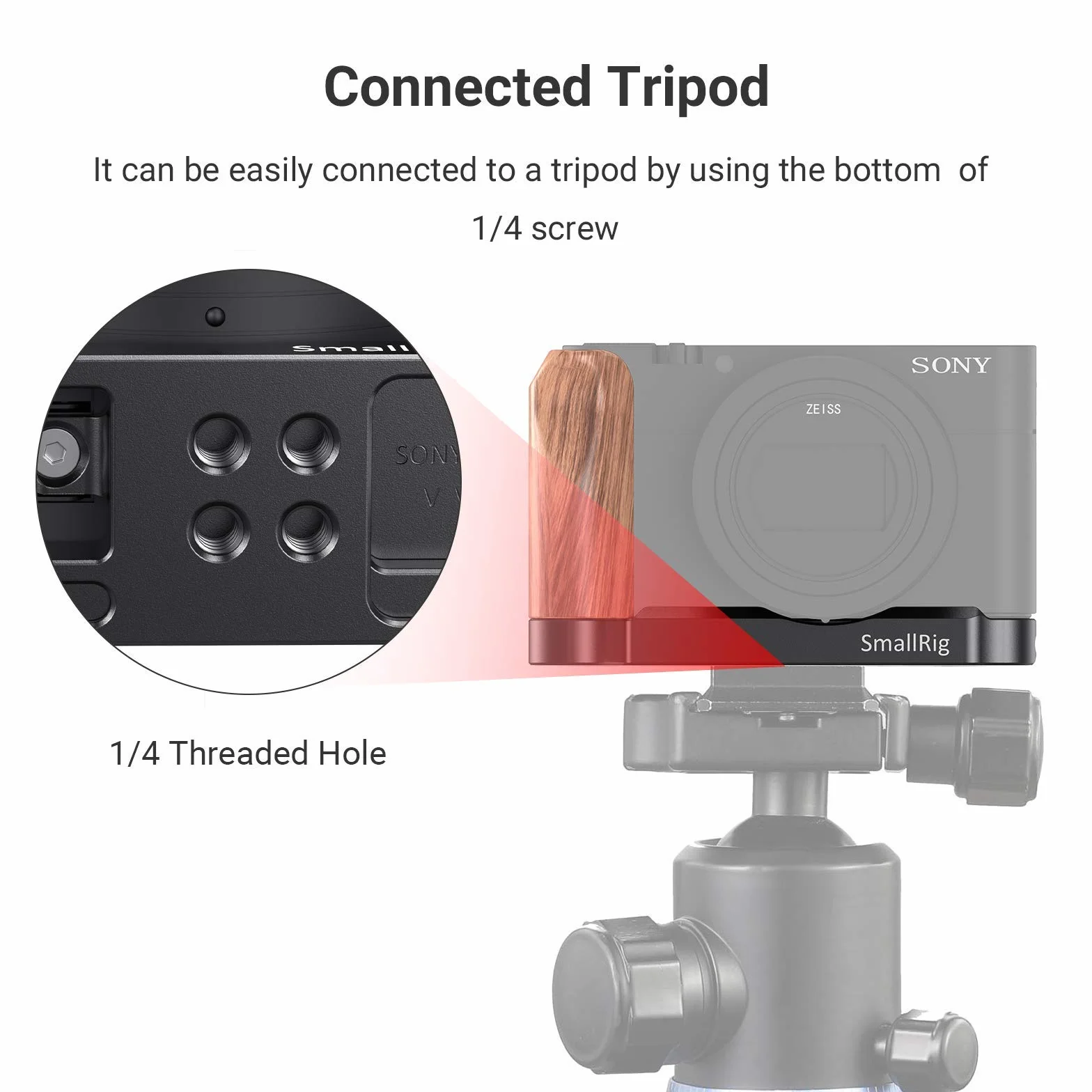Drewniany uchwyt SMALLRIG w kształcie litery L do Sony RX100 III/IV/V (VA) / VI/VII - LCS2467