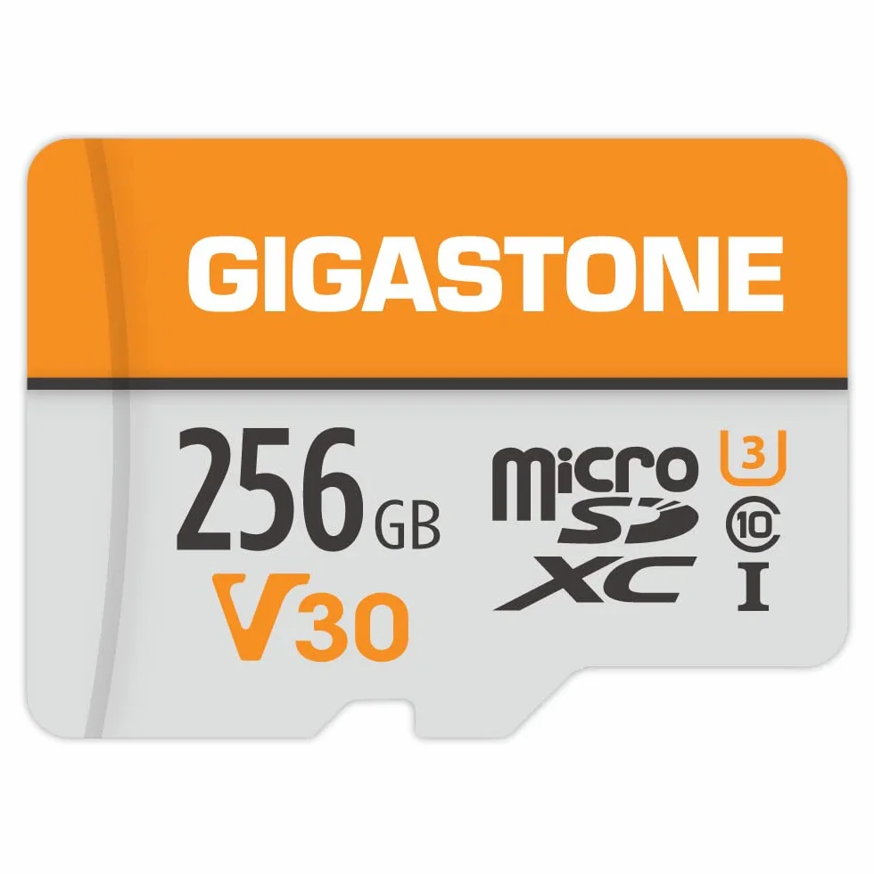 GIGASTONE Karta pamięci MicroSDXC 256 GB + adapter SD, do kamery sportowej, GoPro, drona i tabletu, prędkość odczytu do 100 MB/s, nagrywanie wideo 4K UHD, UHS-I A1 klasa 10 U3