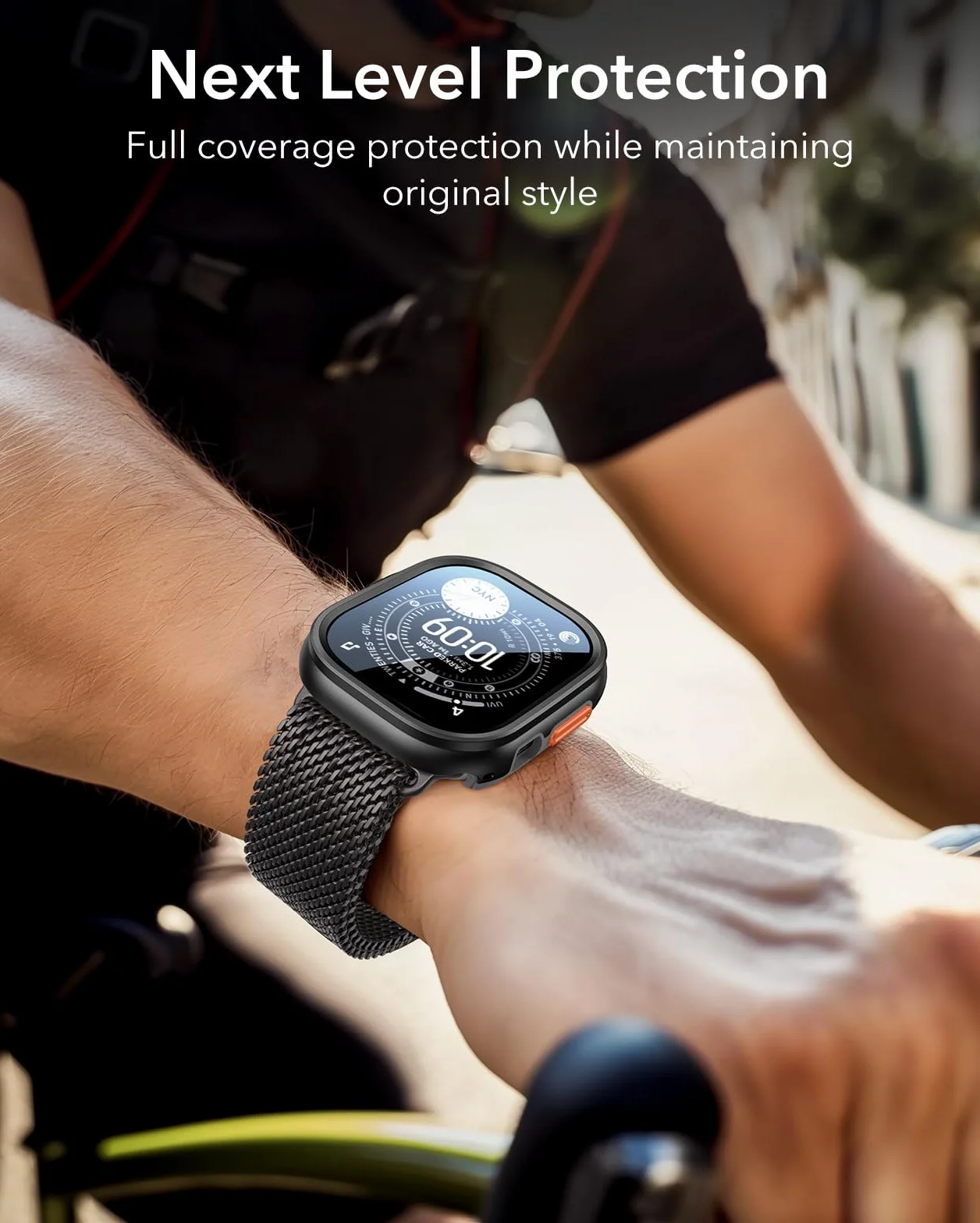 ESR Etui do Apple Watch Ultra 3/2/1 z osłoną ekranu 49 mm (2025/2024/2023/2022), ochrona klasy wojskowej, obudowa ze stopu aluminium z 2 szt. ochraniaczy ze szkła pancernego, Stay Original, czarne
