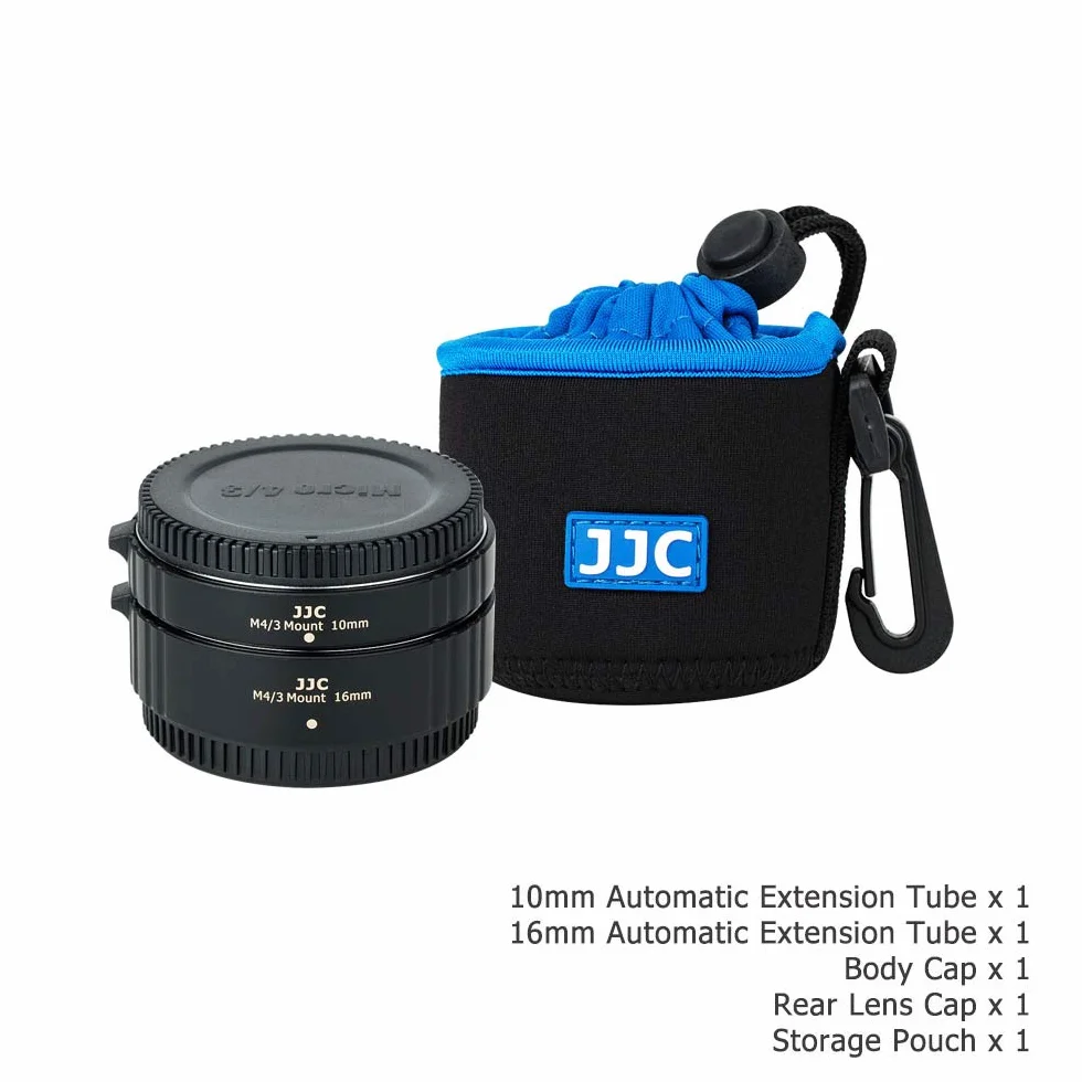 JJC Zestaw rurek makro 10MM/16MM do Olympus Micro Four Thirds Mount (M4/3) aparatów DSLR i SLR - Auto Fucus - TTL Ekspozycja do zdjęć makro