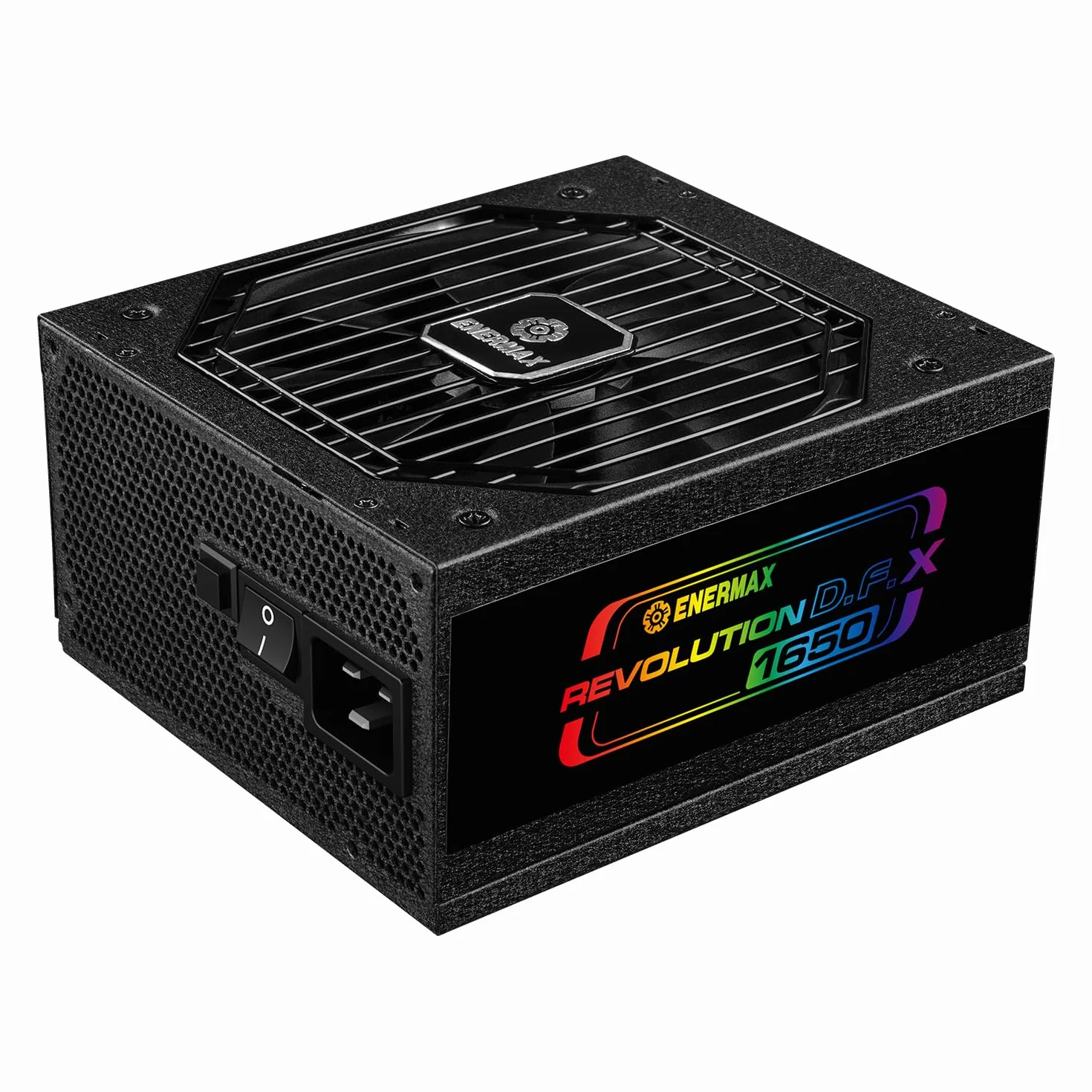 ENERMAX Revolution D.F. X ARGB ATX3.0 PCI-e 5.0 kompaktowy zasilacz do gier i streaming PC 1650 W 80Plus Gold (pełny modułowy, 2X 12VHPWR, Semi-Fanless), ERT1650EWT, czarny