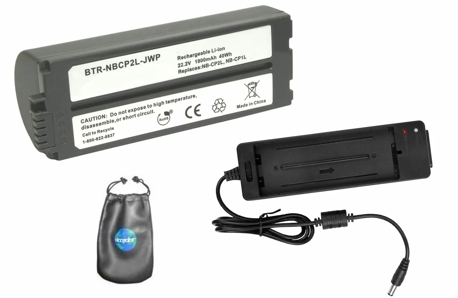 Cyfrowa zamienna bateria plus ładowarka podróżna do Canon NB-CP2L, NB-CP1L - zawiera akcesoria do obiektywów etui