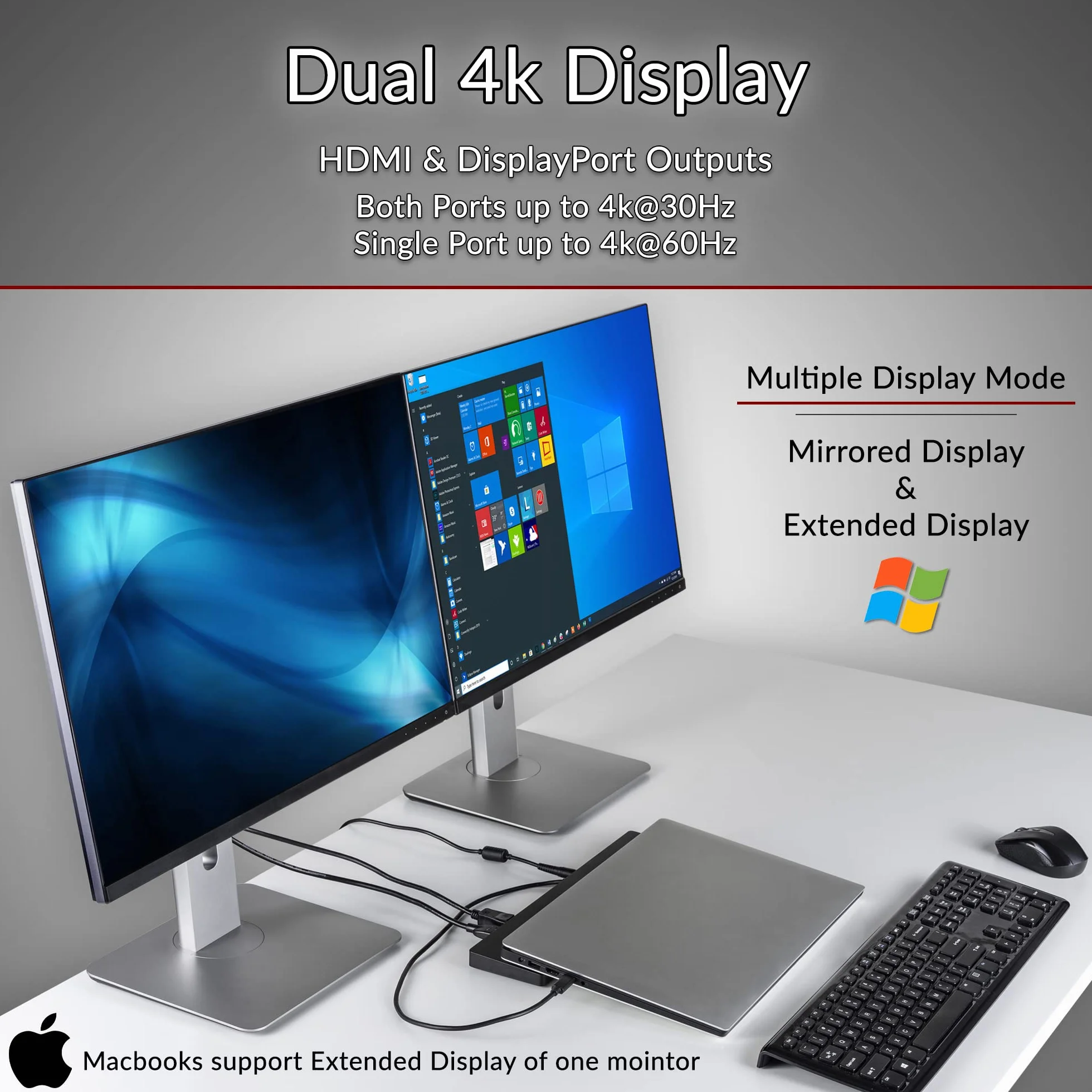 CA Essential Docking Station – stacja dokująca USB C z aktywnym chłodzeniem laptopa, dwa wyświetlacze 4K, 4 porty USB typu A, złącze Ethernet, zasilanie do laptopów (DS-2000)