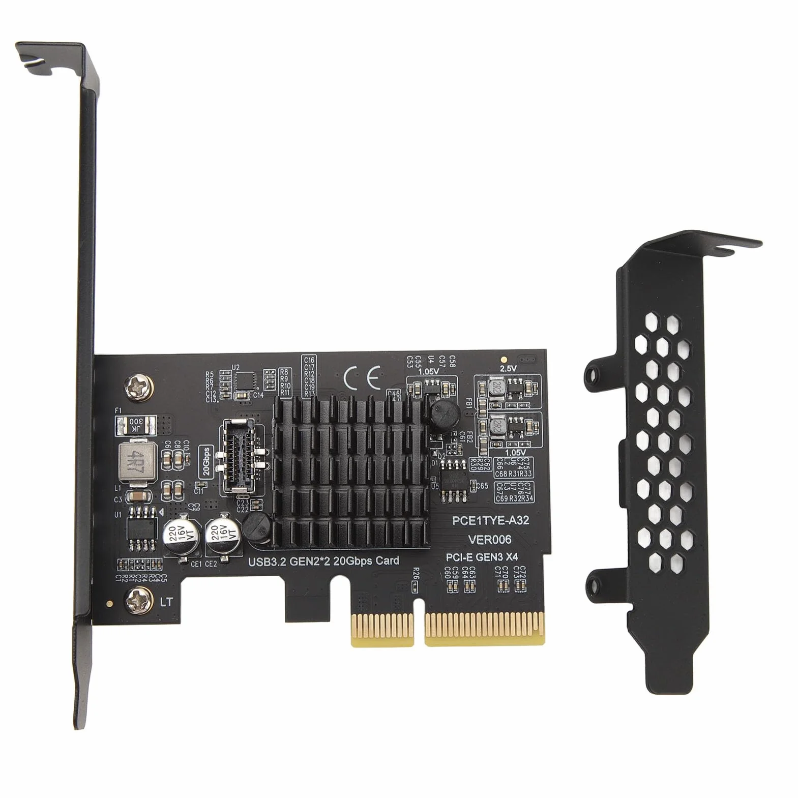 Karta rozszerzeń PCIE na USB 3.2 Gen 2, karta USB3.2 GEN2x2 20Gbps TYPE-C TYPE E Front/A KEY, do ASMedia ASM3242, karta PCI Express USB do komputera stacjonarnego, dla 10