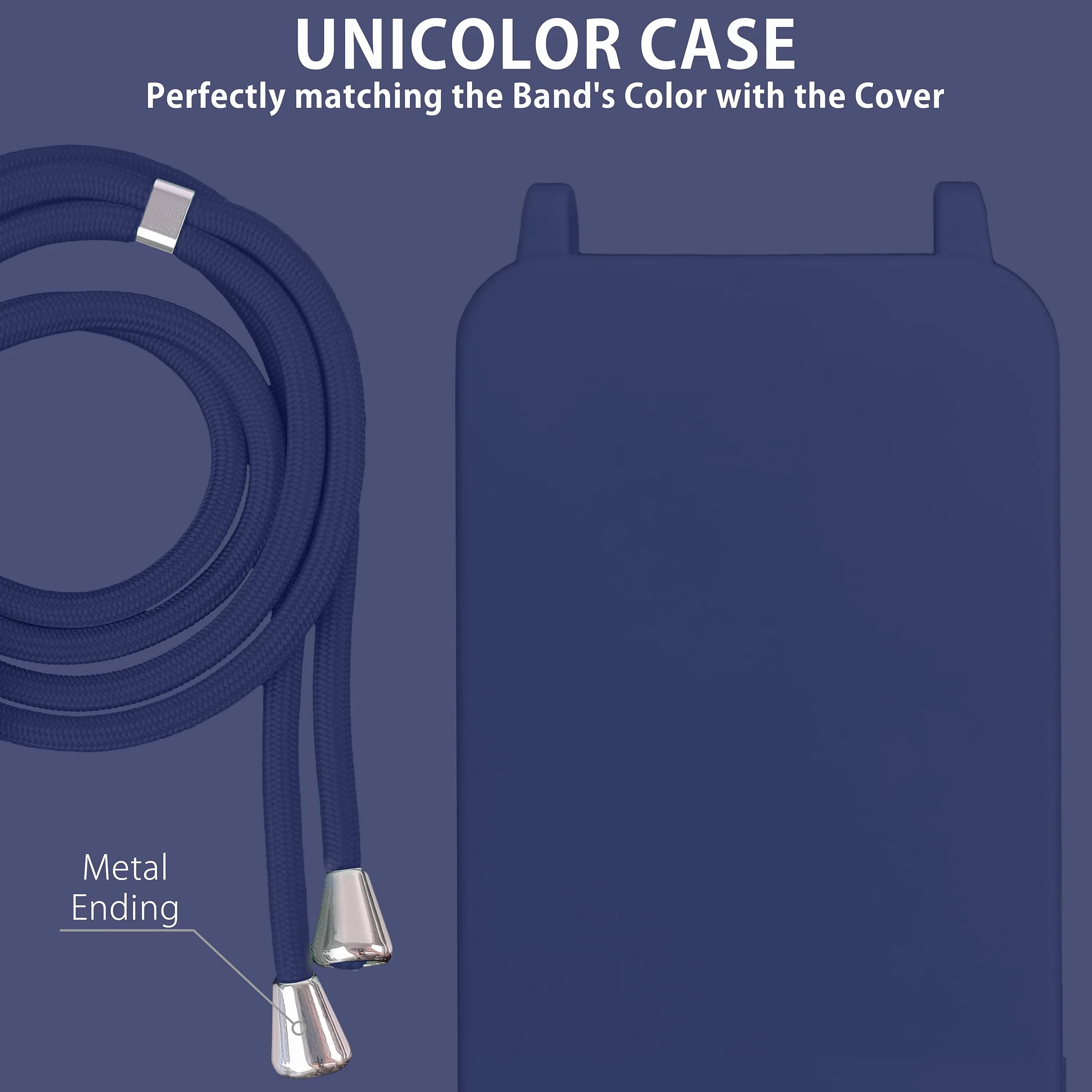 MyGadget etui z paskiem do telefonu dla Apple iPhone 6 6s 7 8 SE 2020 2022 TPU ciemnoniebieski