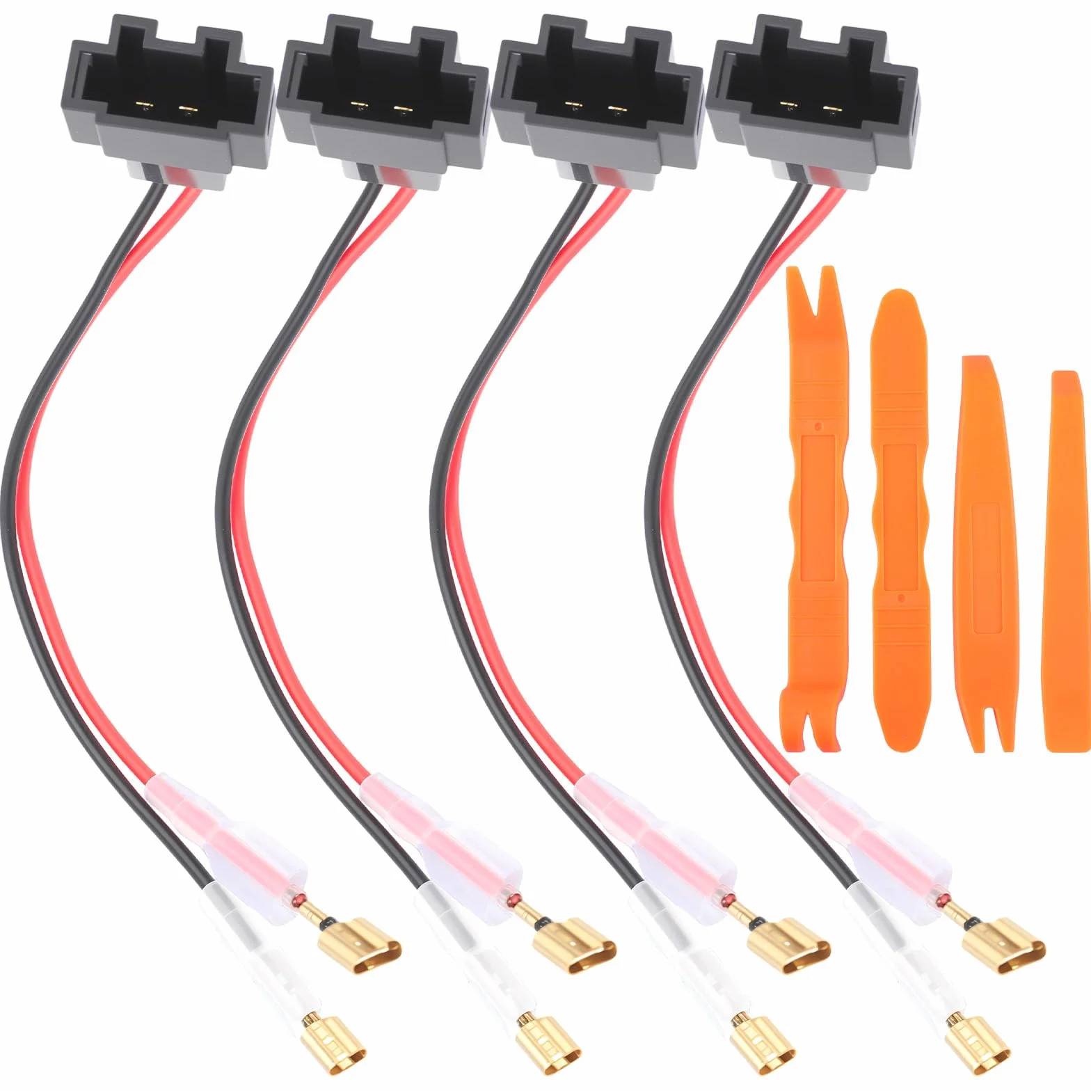 4 adaptery do głośników samochodowych DIN kompatybilne z Mercedes A/B/C/E/G/M klasa VW Crafter BMW Smart Porsche 911 997 Cayman radio samochodowe adapter samochodowy zestaw adapterów głośników