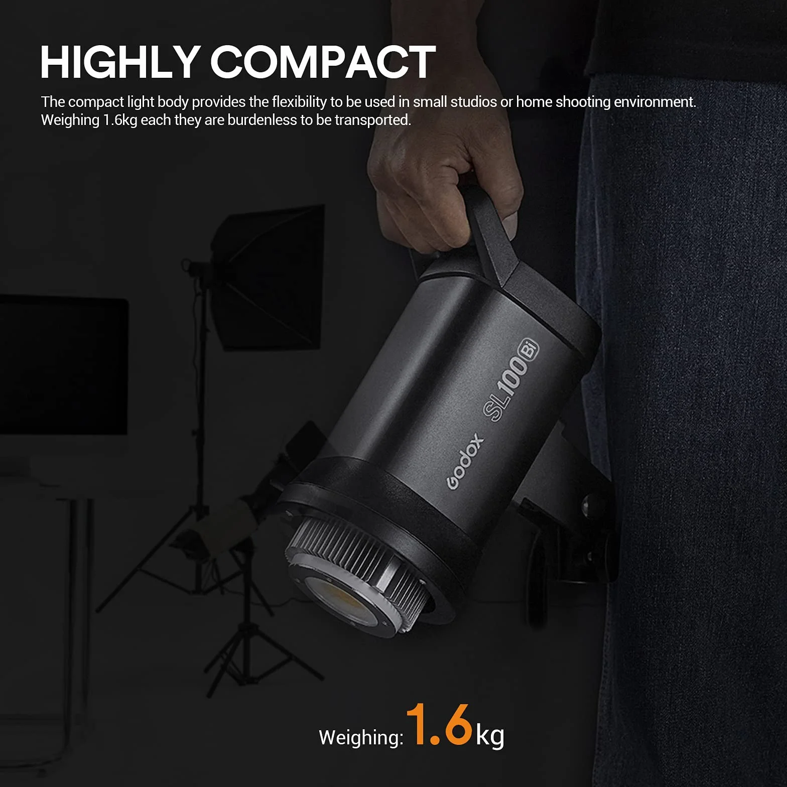 Godox SL100Bi LED światło video Bi-Color, TLCI 97+ CRI 96 +, 11 efektów świetlnych, sterowanie aplikacją Bluetooth, oświetlenie fotograficzne Bowens Mount, do studia fotograficznego na zewnątrz