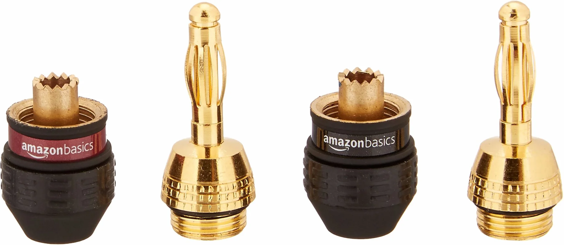 Amazon Basics wtyki bananowe 6 par złote głośnik