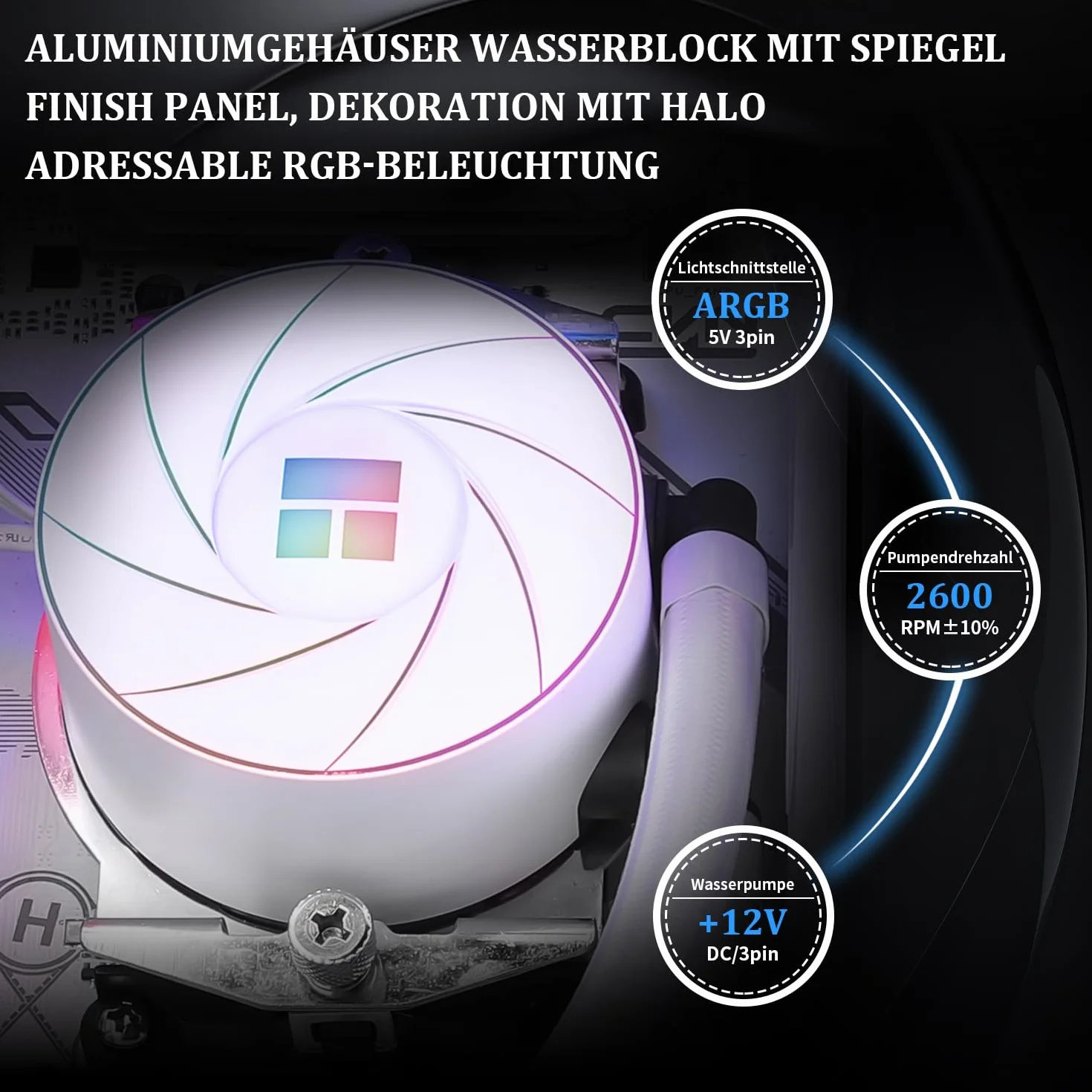 Thermalright Aqua Elite 240 Biały ARGB Chłodzenie Procesora Wodne, Biały Aio Chłodnica Procesora, 240 Rzędów Wymiany Ciepła, Łożysko S-FDB, dla AM4/AM5, Intel LGA115x/1200/1700/1851