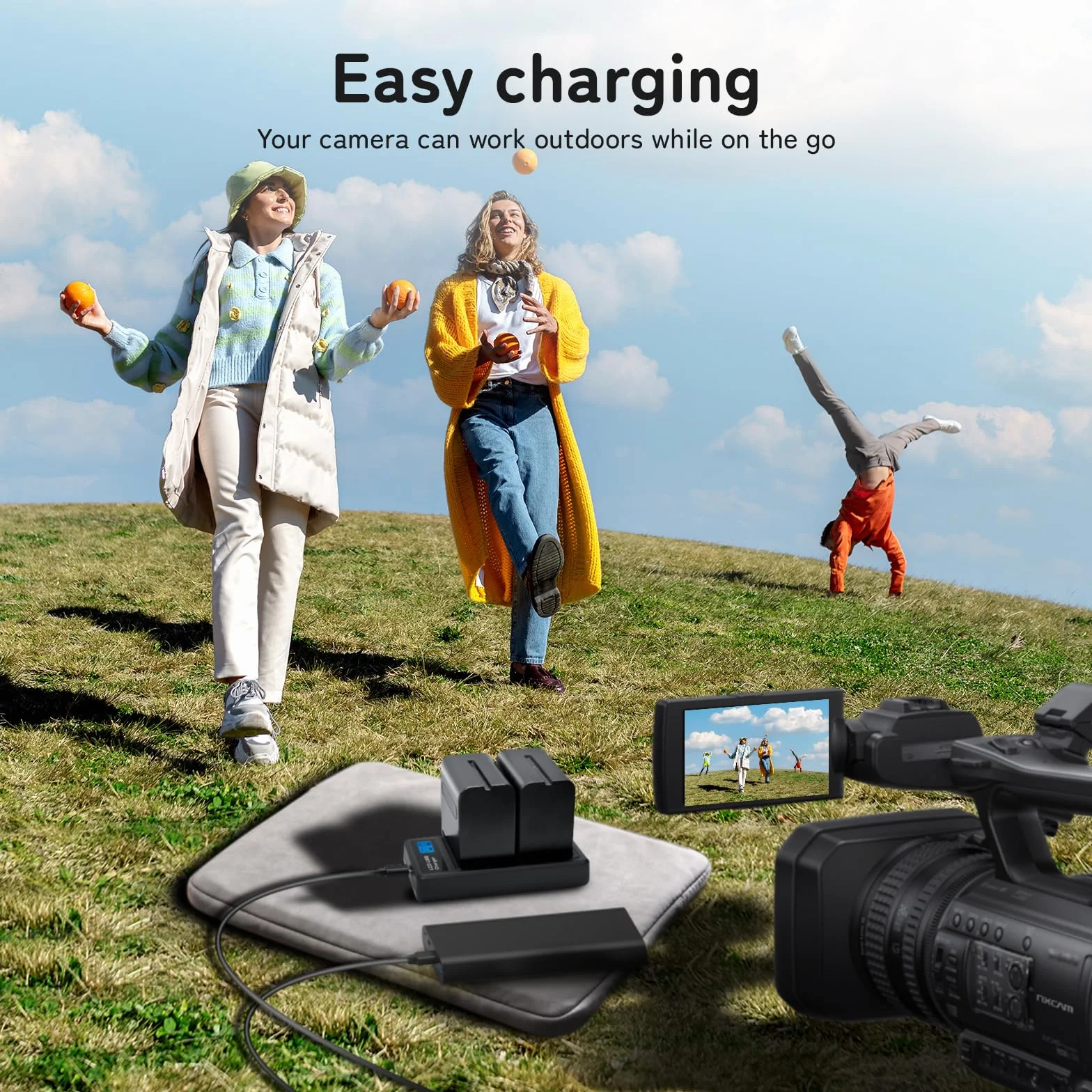 2-pak 8800 mAh akumulator zamienny do Sony NP-F970 i ładowarka USB do Sony NP-F960 NP-F950 NP-F930 NP-F550 NP-F570 NP-F750 baterie do kamer komórkowych, monitorów polowych, oświetlenia wideo