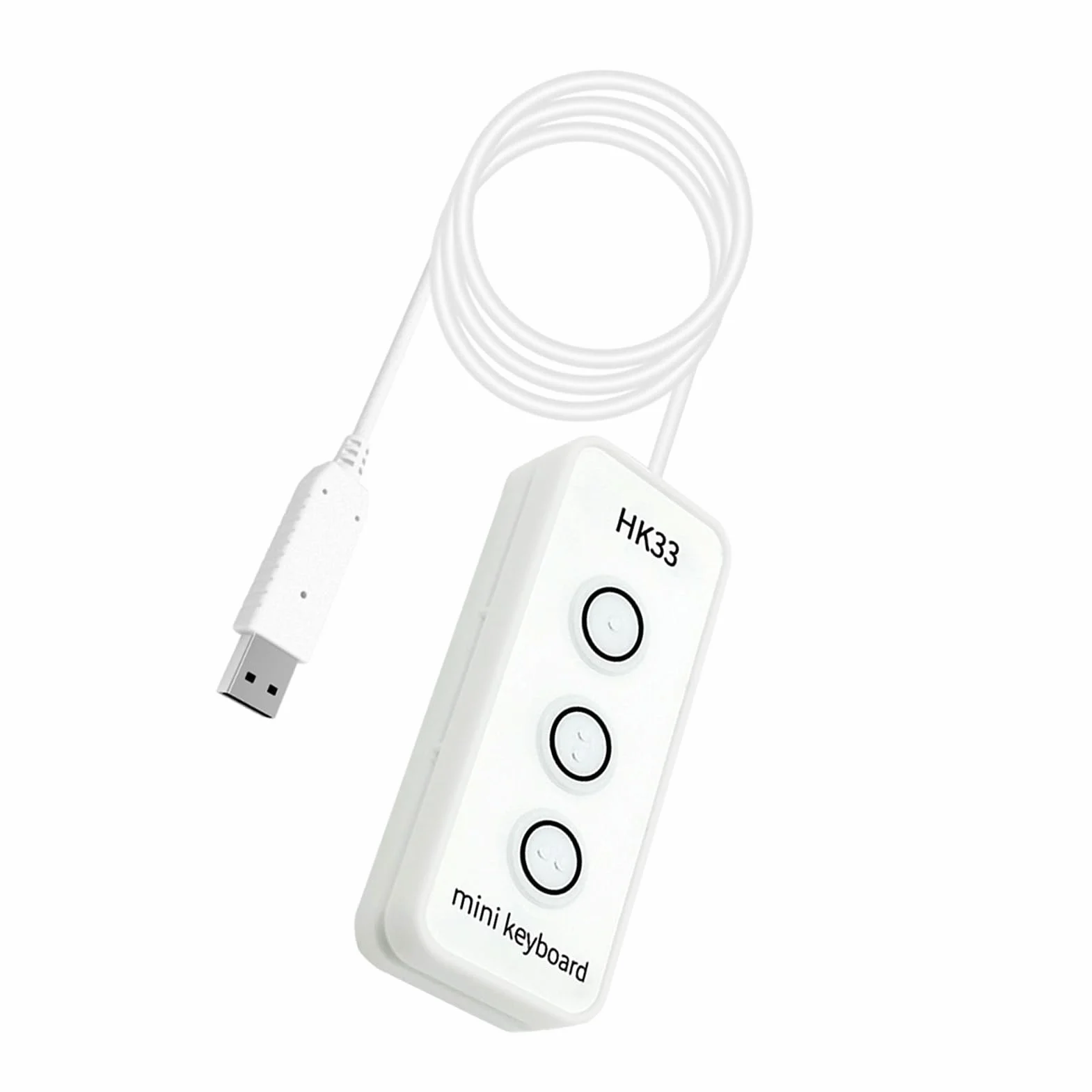Jiawu 3-przyciskowa Klawiatura do Programowania USB z absorpcją magnetyczną, łatwa Instalacja - Niestandardowa Klawiatura Zapewniająca większą produktywność w Grach i środowiskach Pracy (HK33UBM