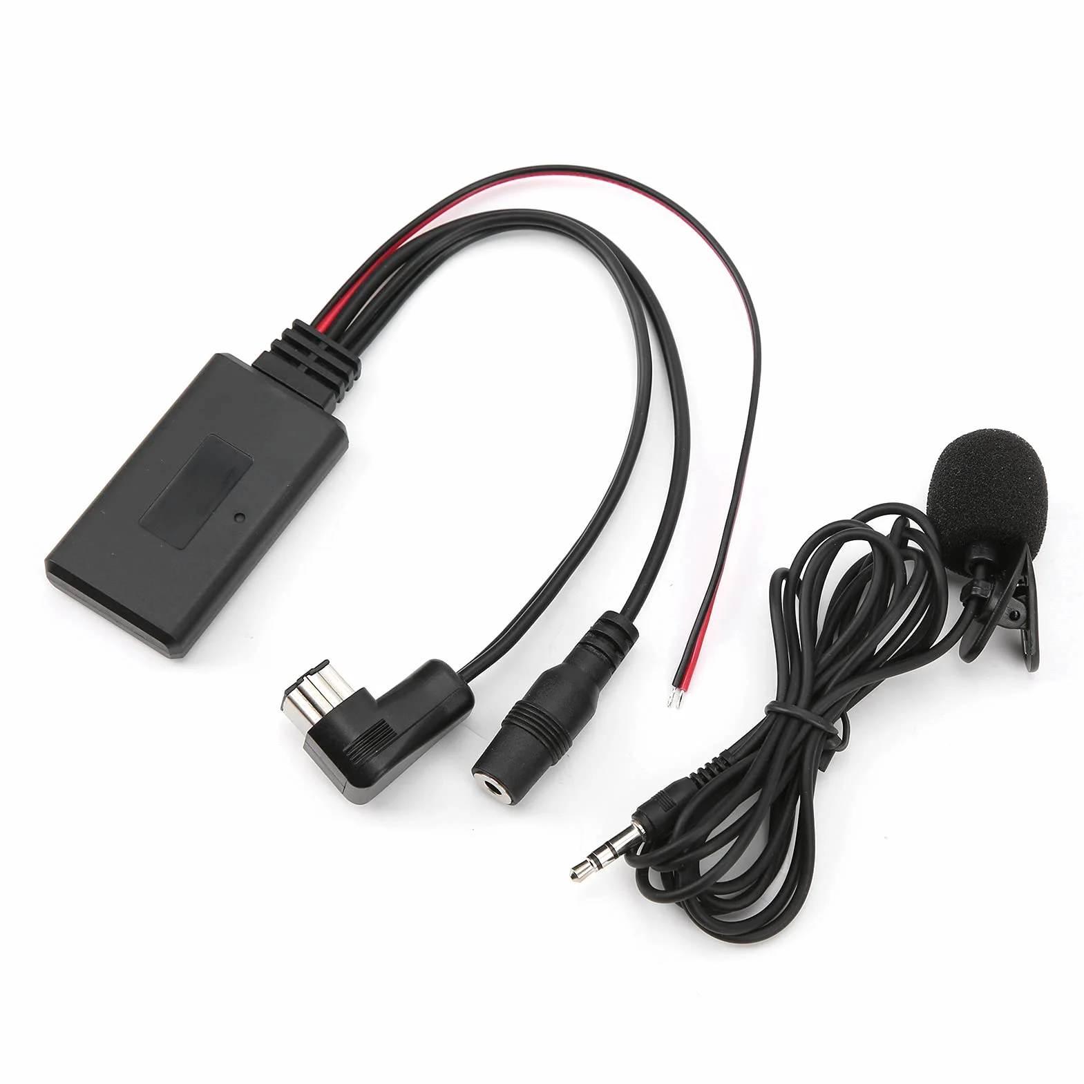 Akozon Kabel Audio AUX, Samochodowy Mikrofon Stereofoniczny Bluetooth 5.0 z Zamiennikiem Kabla Audio AUX do Radia Pioneer IP-BUS Adapter AUX