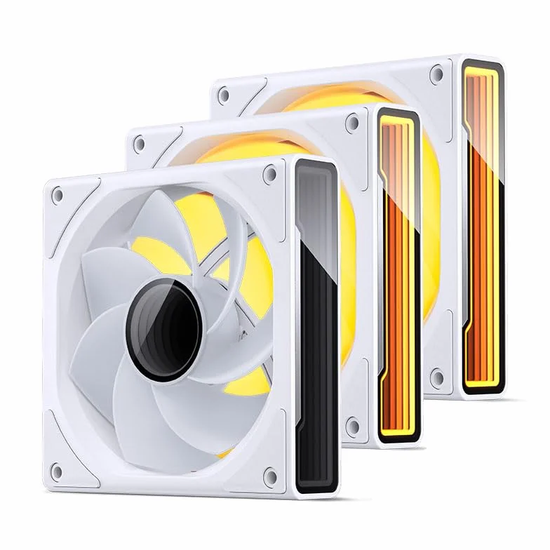 Jonsbo ZK-120WR ARGB wentylator Reverse 120 mm, 3 sztuki, biały – stylowy i cichy, zestaw RGB Intake