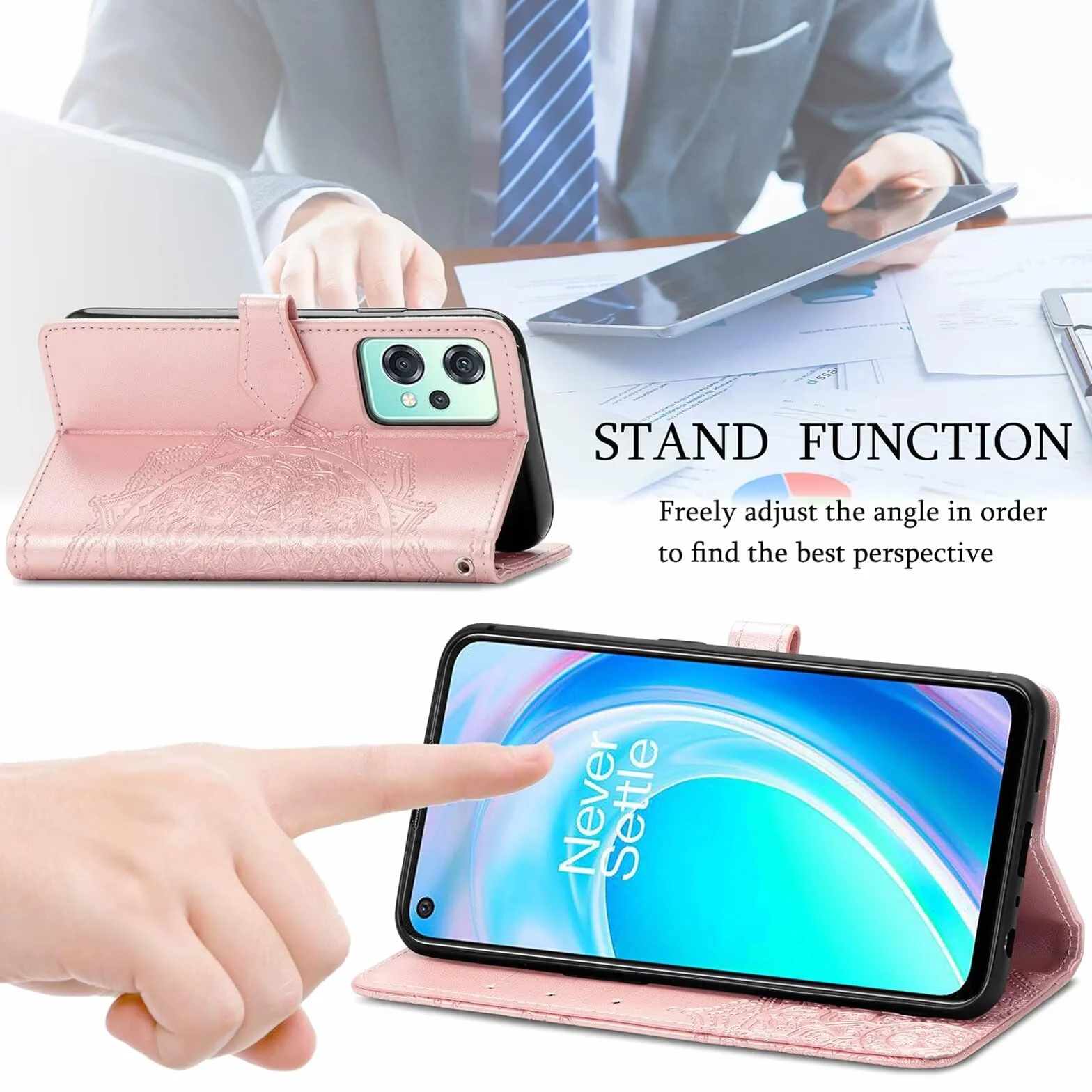 HONLEN Etui do Samsung Galaxy A56 5G, (6,7 cala) Premium PU skórzane etui z portfelem magnetycznym z klapką, 3 etui na karty z podpórką niebieskie