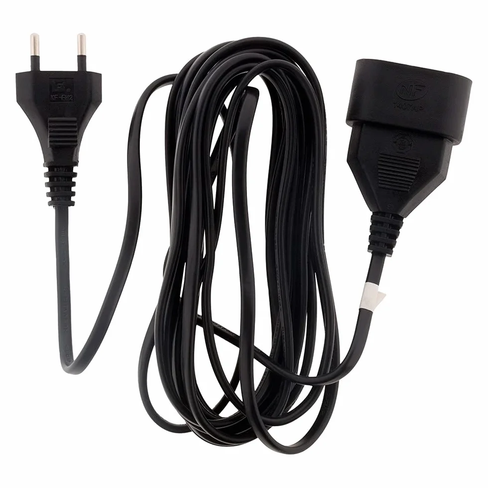 Przedłużacz Elektryczny HO3VVH2F 2x0,75 mm² 6A Bez Uziemienia Zabezpieczenie Dziecięce Długość 10m Czarny
