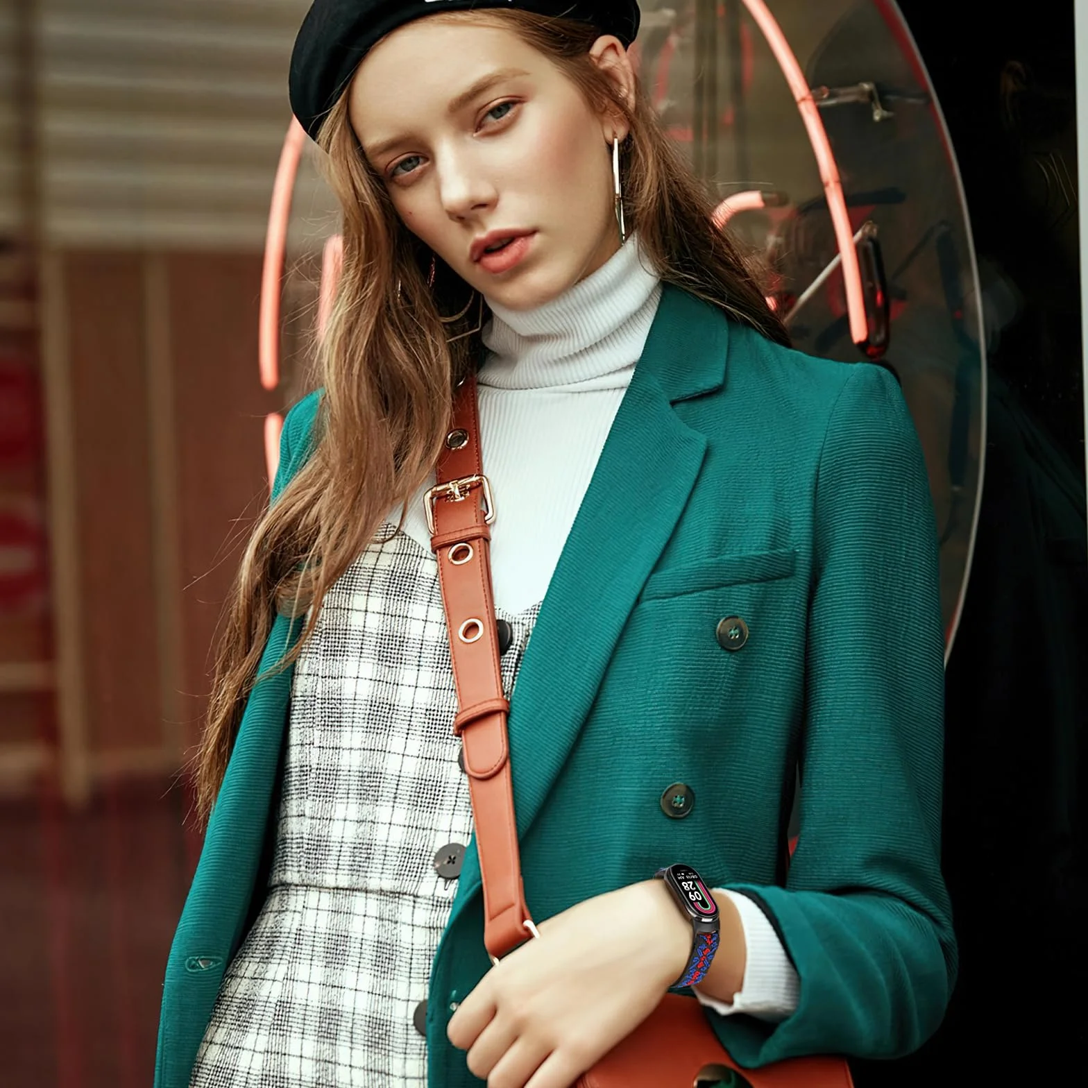 Bcuckood Elastyczna bransoletka kompatybilna z Xiaomi Smart Band 9 / Xiaomi Smart Band 8, dla kobiet i mężczyzn, rozciągliwa, elastyczna nylonowa bransoletka zamienna do Xiaomi Mi 9/8, 3 sztuki