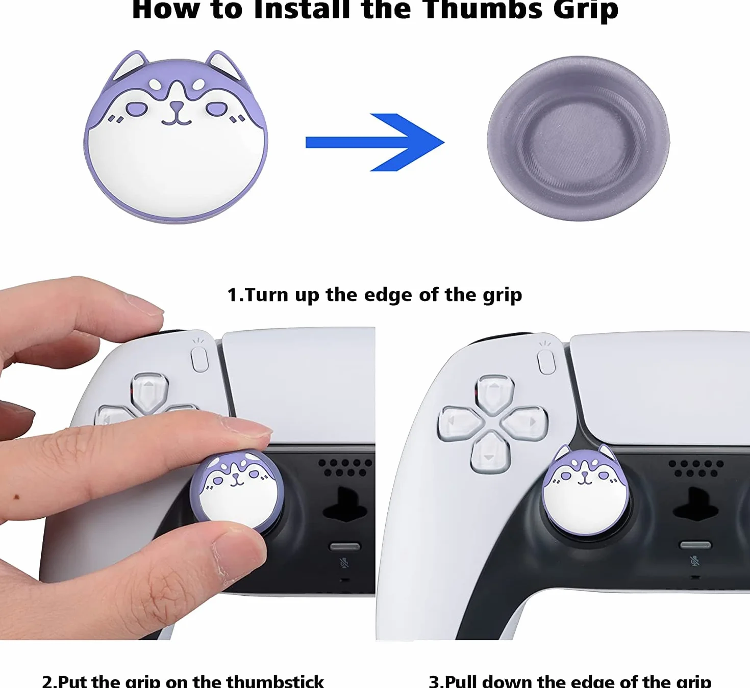 PlayVital 4PCS Thumb Grip Caps do PS5 Controller Nakładki na kciuk PS4 Analogowa Osłona Sztyftu Xbox Series X/S Switch Pro