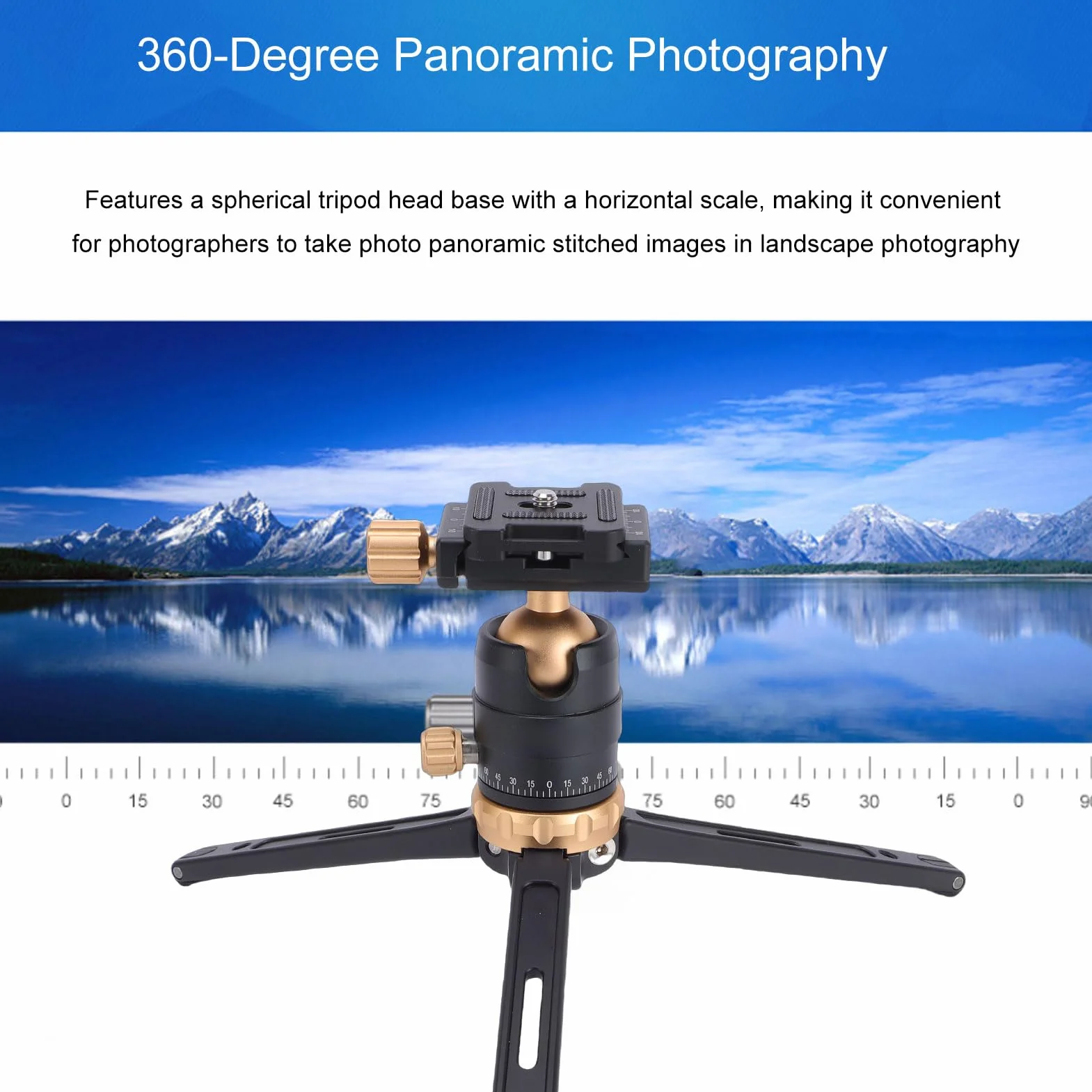 LICAEVEY Przenośny Ministatyw Stacjonarny z głowicą kulową 360°, Regulowany Stojak do Aparatu Bezlusterkowego DSLR, Płytka Szybkiego Uwalniania, Duże Obciążenie 11 Funtów do Wideo Vlogów (GOLD)