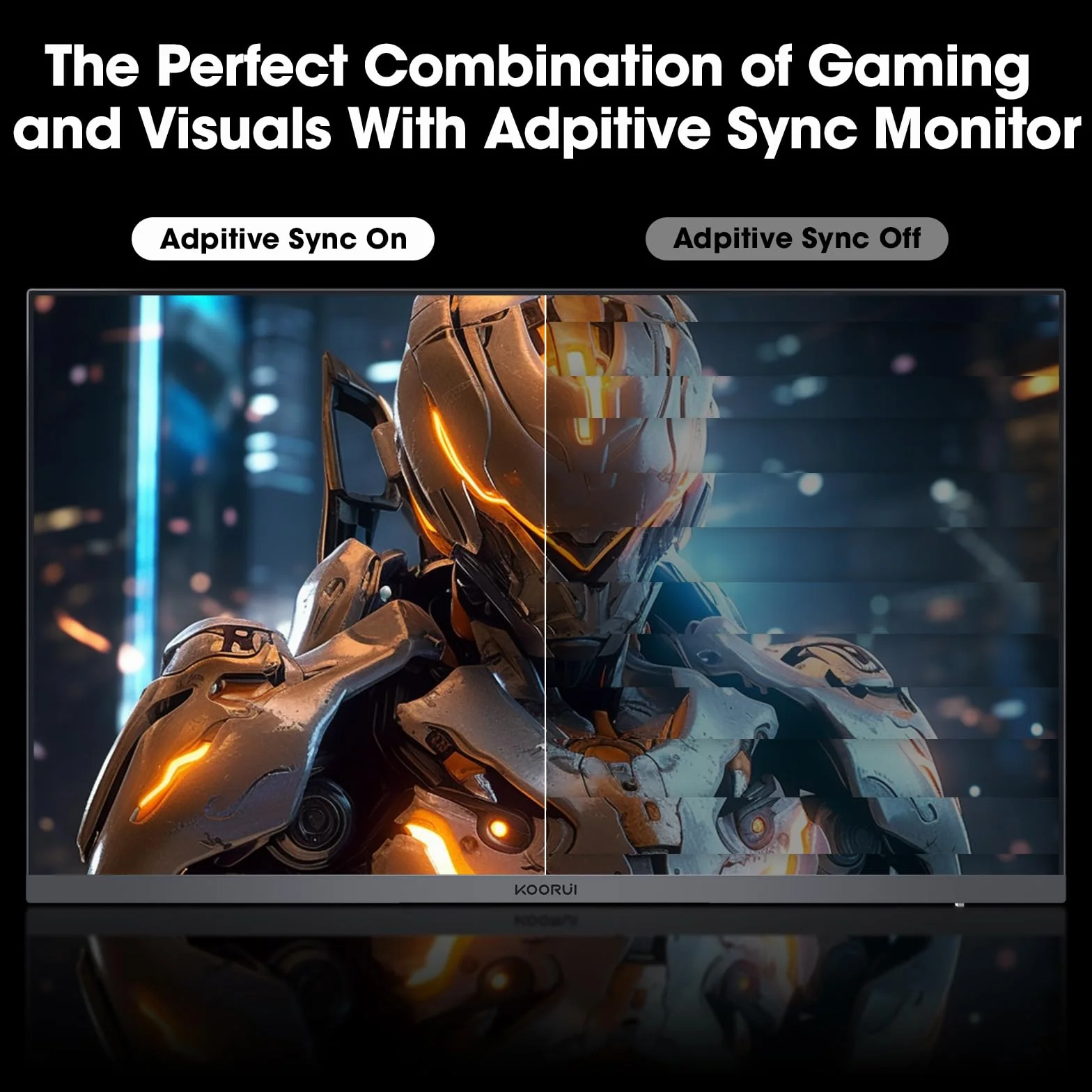 KOORUI Gaming Monitor 27 Zoll - WQHD Bildschirm PC, 240Hz, 1ms, FreeSync, kompatybilność z Gsync, (2560x1440, HDMI, DisplayPort, HDR 400) schwarz/rot