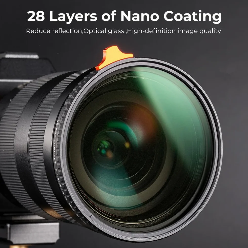 K&F CONCEPT 52 mm 1/4 czarna mgiełka i zmienne filtry ND2-32, wielofunkcyjne czarne dyfuzji, regulowane filtry ND 2 w 1, neutralna gęstość do obiektywu DSLR