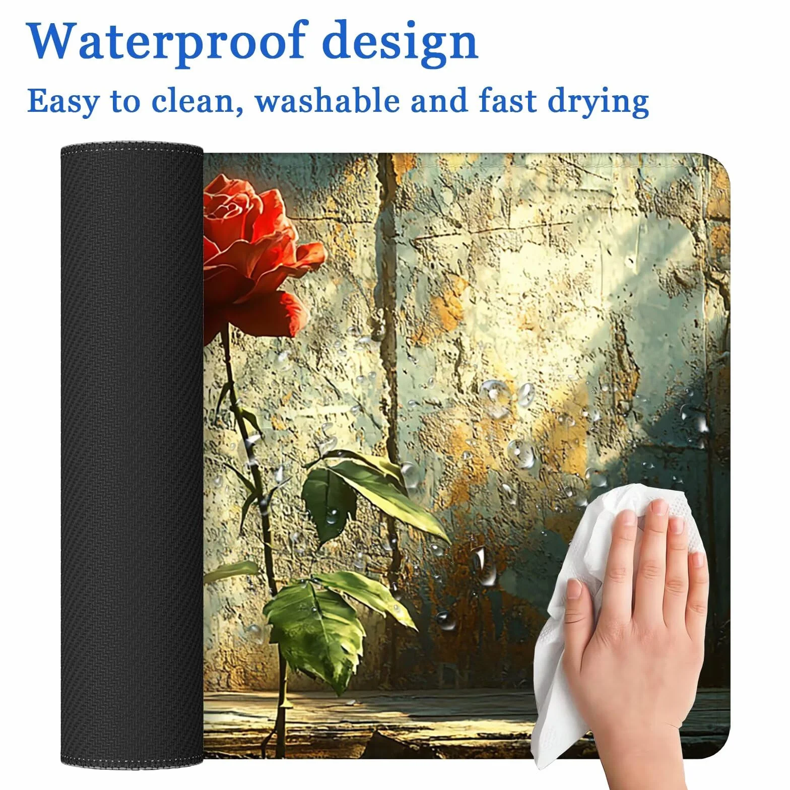 Duża podkładka pod mysz, gamingowa podkładka pod mysz, 1200 x 600 mm, retro podkładka pod mysz XXL, wodoodporna, różowa mata na biurko z antypoślizgową podstawą, podkładka pod mysz z gładką